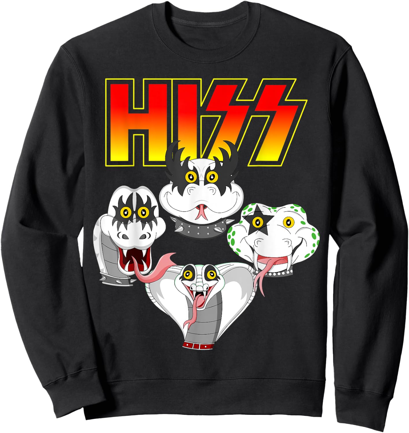 Hiss Cute Funny Snake Lover Rock And Roll Band Gift Sweatshirt - Sweatshirt | Black