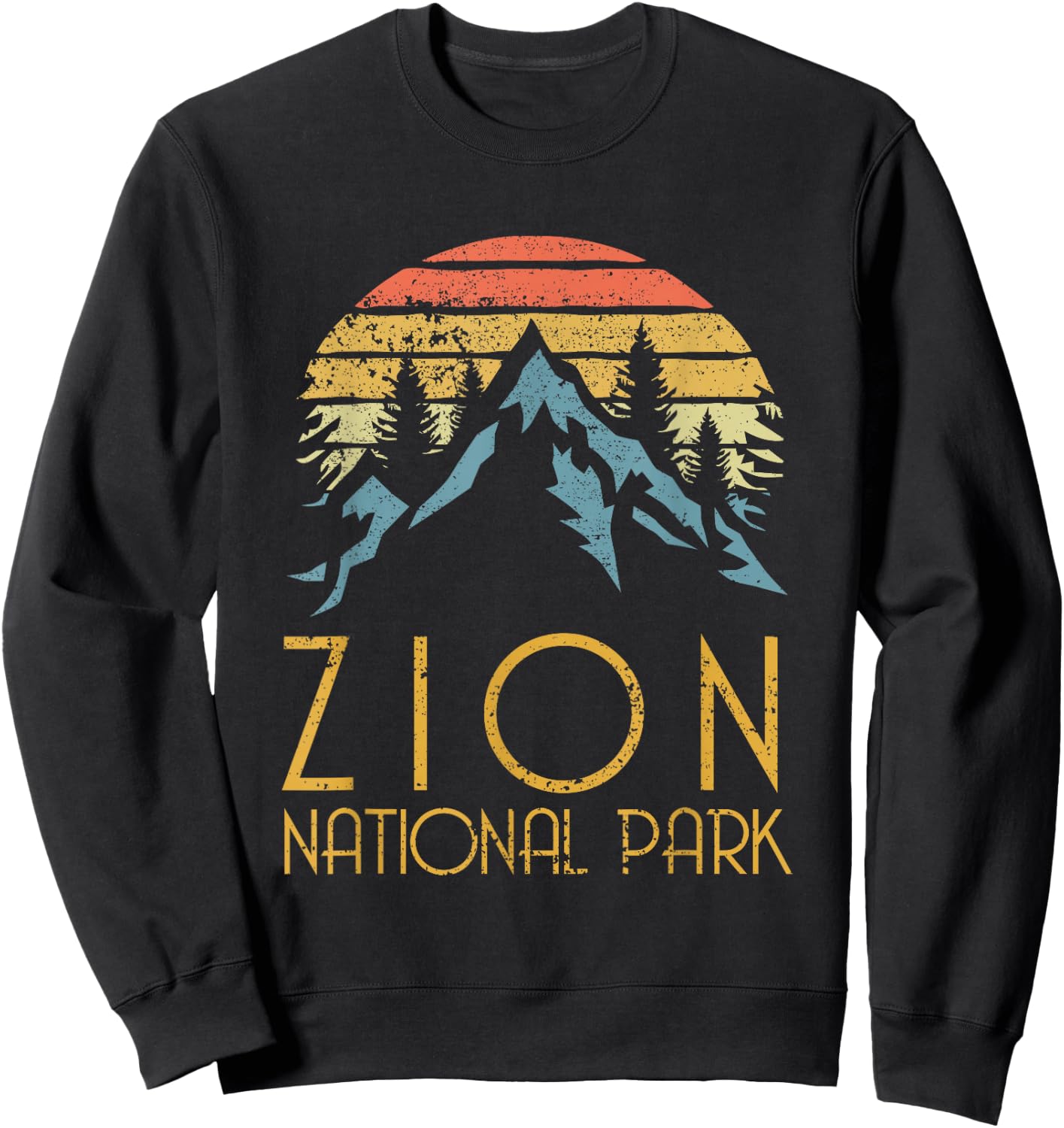 Vintage Retro Zion National Park Utah T Shirt Sweatshirt - Sweatshirt | Black