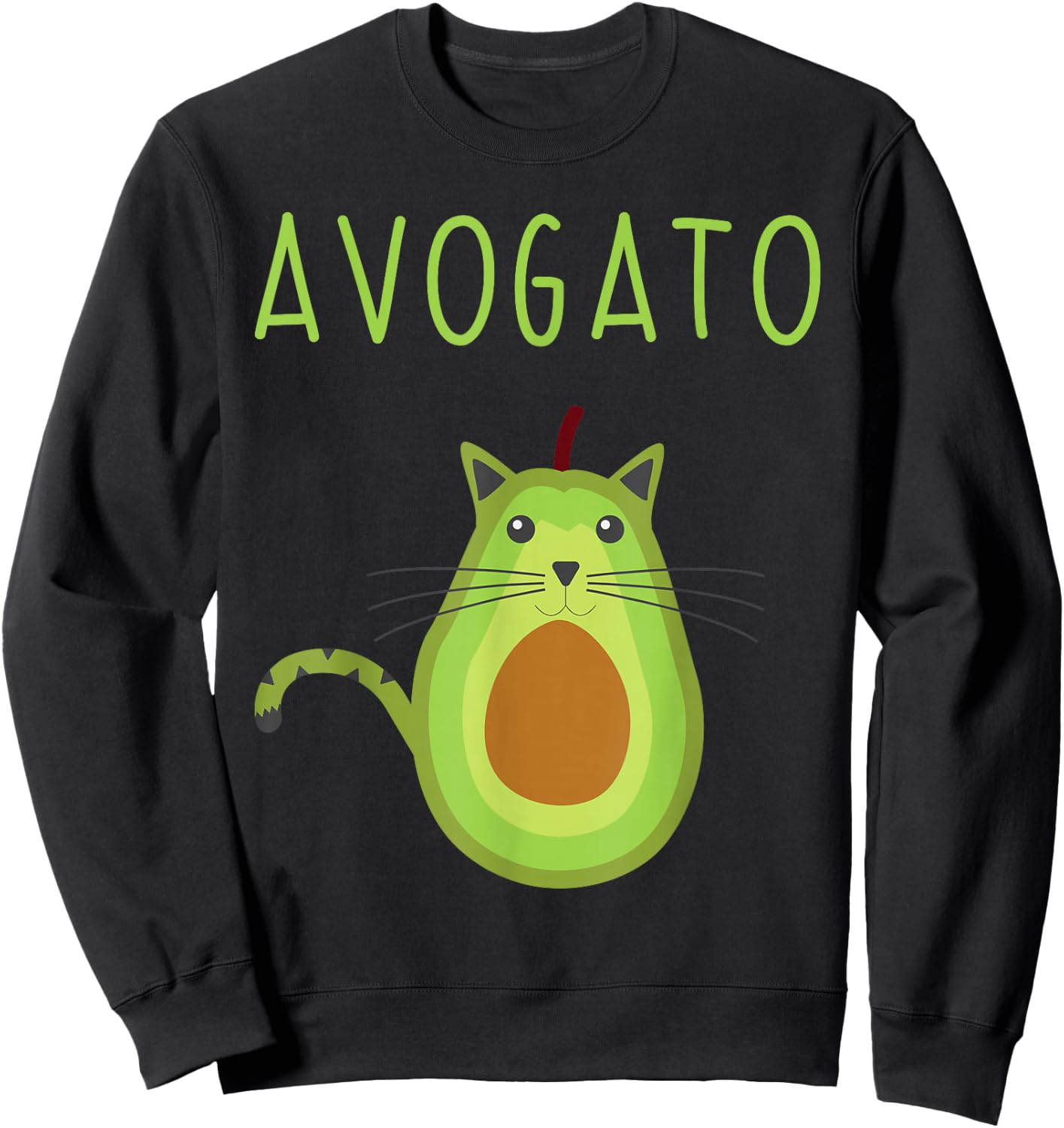 Avogato Cinco De Mayo Gift Cinco De Meow Cat Avocado Sweatshirt - Sweatshirt | Black