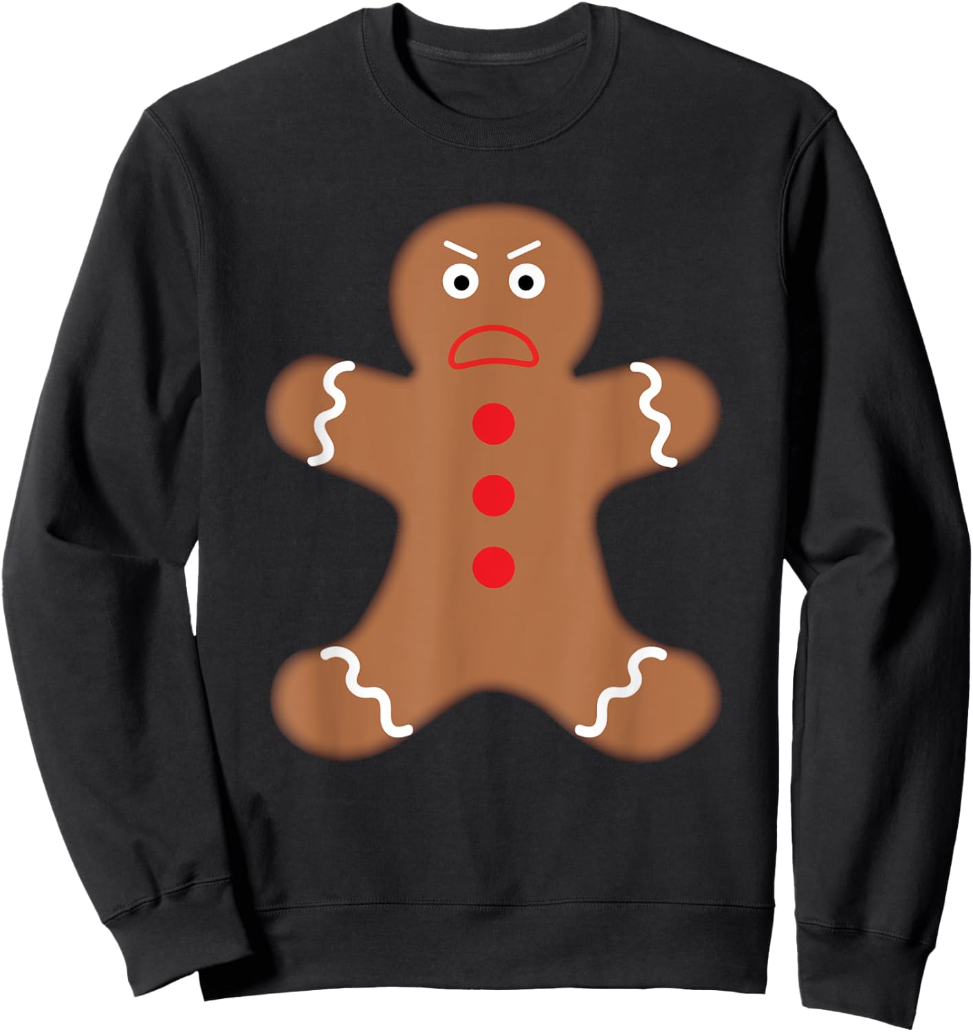 Angry Gingerbread Man Shirt - Funny Christmas Cookie Baking Sweatshirt - Sweatshirt | Black
