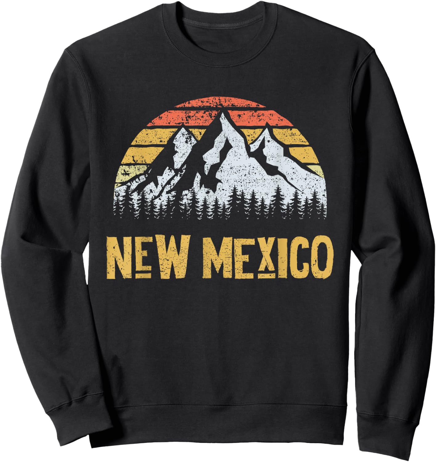 Vintage Retro NM New Mexico U.S. Mountain State Sweatshirt - Sweatshirt | Black