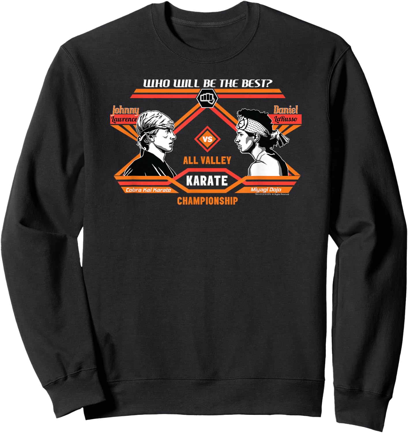 The Karate Kid Johnny VS Daniel All-Valley Karate Movie Sweatshirt - Sweatshirt | Black