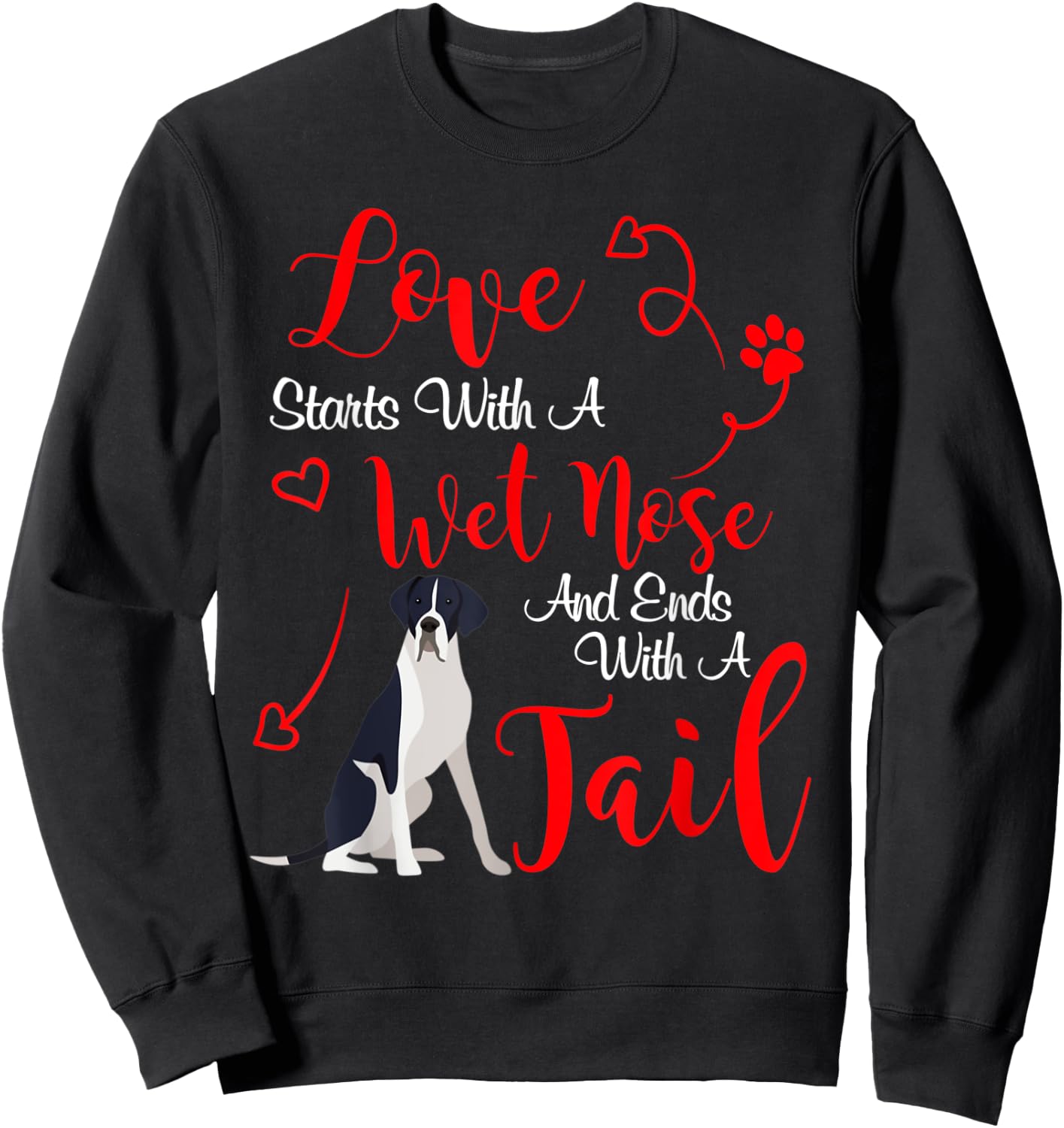 My Great Dane Dog Mantle Valentines Day Sweatshirt - Sweatshirt | Black