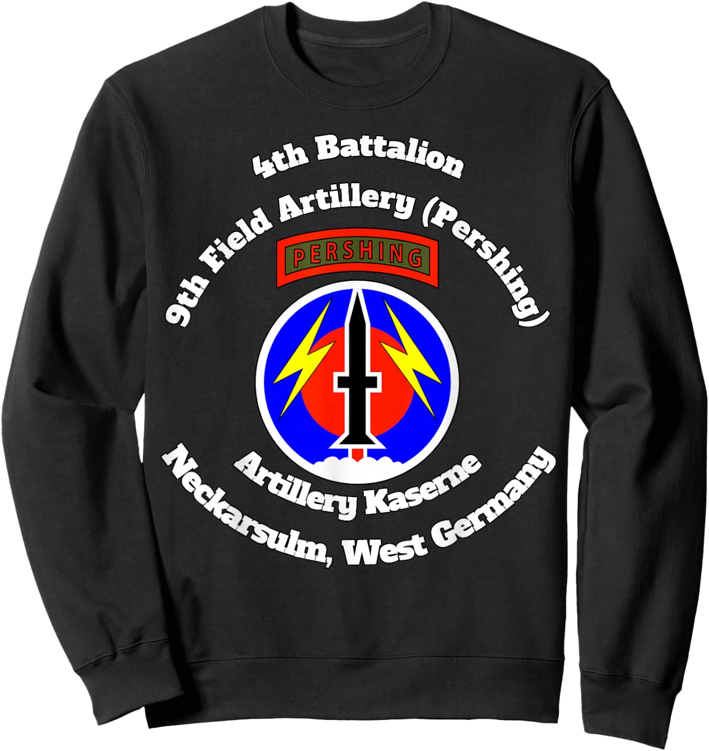 4th Bn 9th FA Artillery Kaserne w 56th FA insignia on front Sweatshirt - Sweatshirt | Black