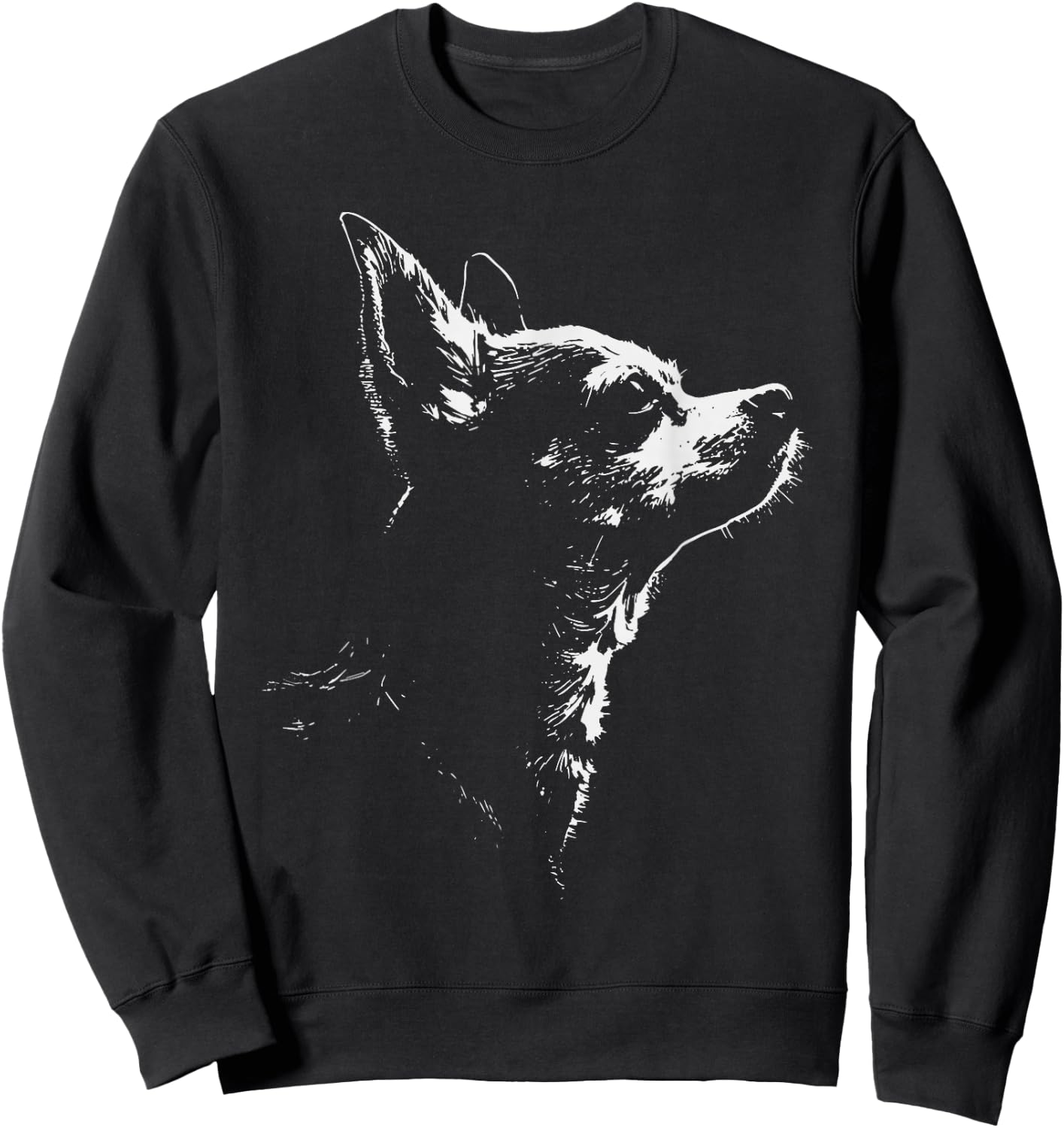 Retro Chihuahua Silhouette Graphic Women Sweatshirt - Sweatshirt | Black