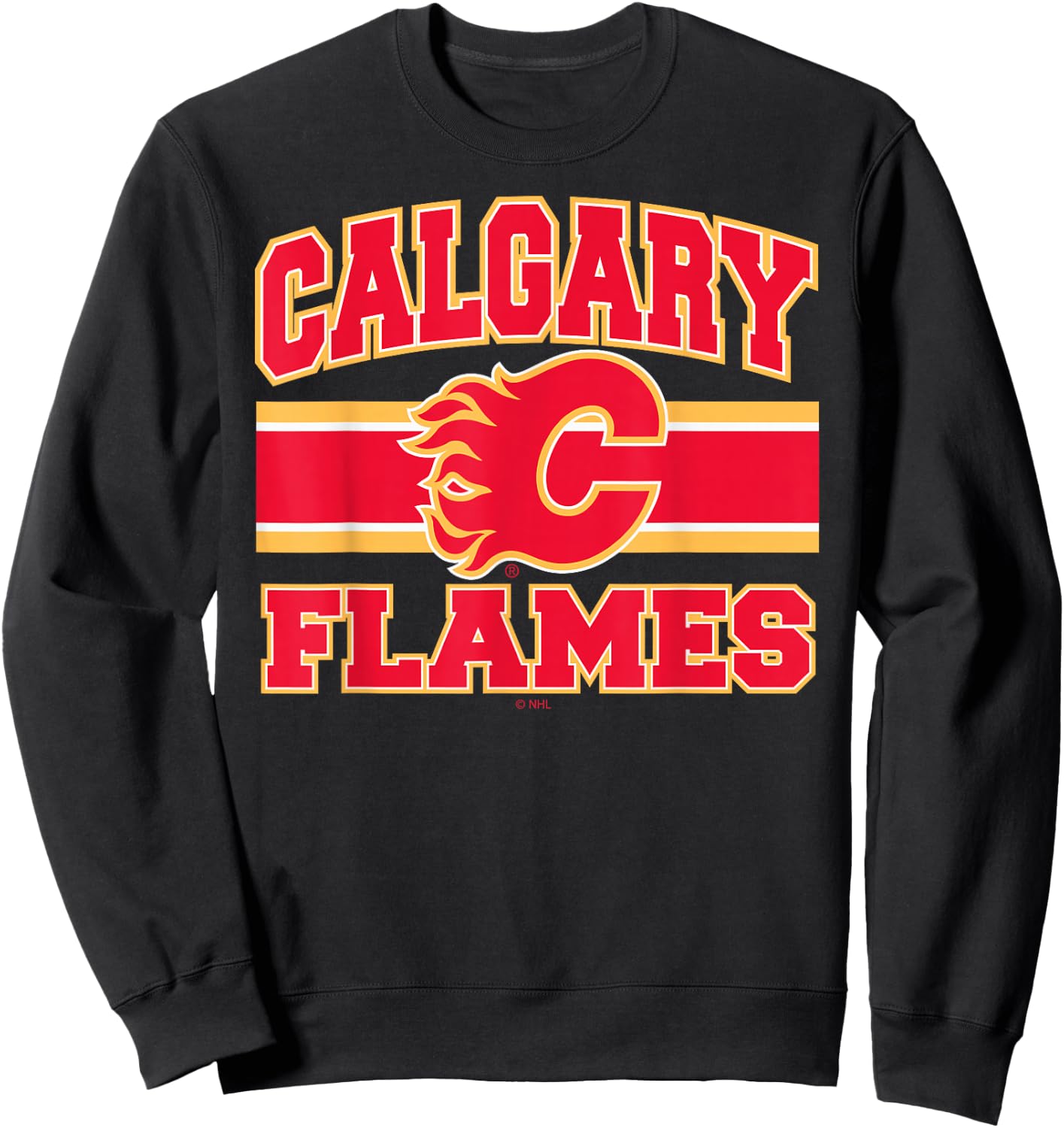 Calgary Flames Stripe Officially Licensed Sweatshirt - Sweatshirt | Black
