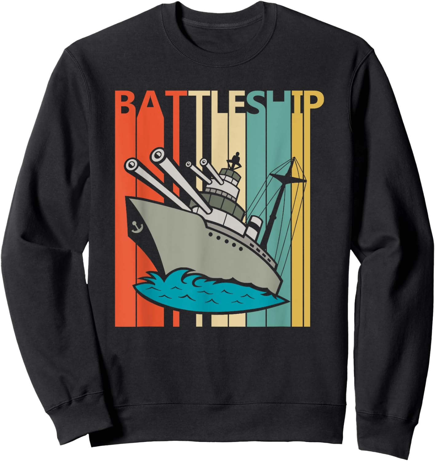Vintage Battleship - Armored Warship Shirt Sweatshirt - Sweatshirt | Black