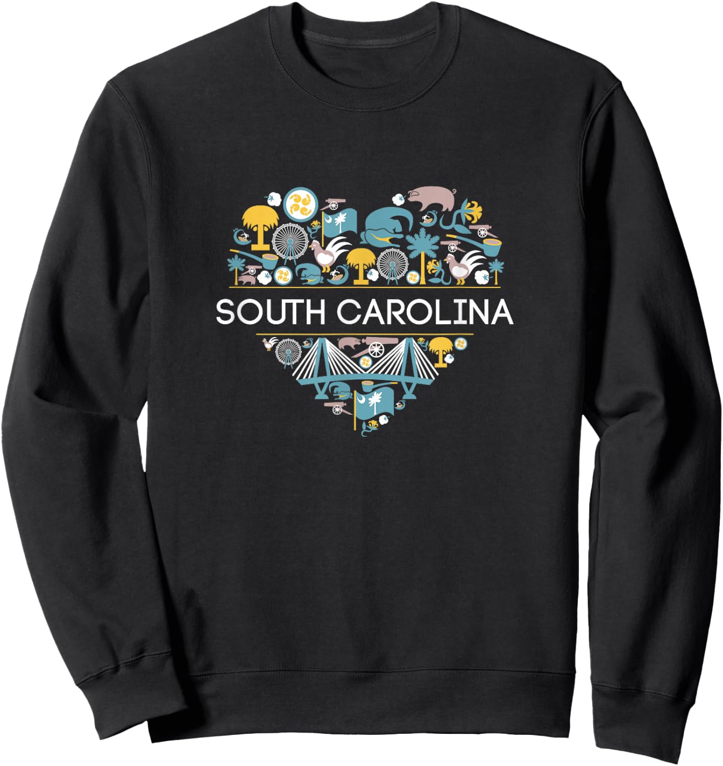 I Love South Carolina | SC Palmetto Pride Southern Sweatshirt - Sweatshirt | Black