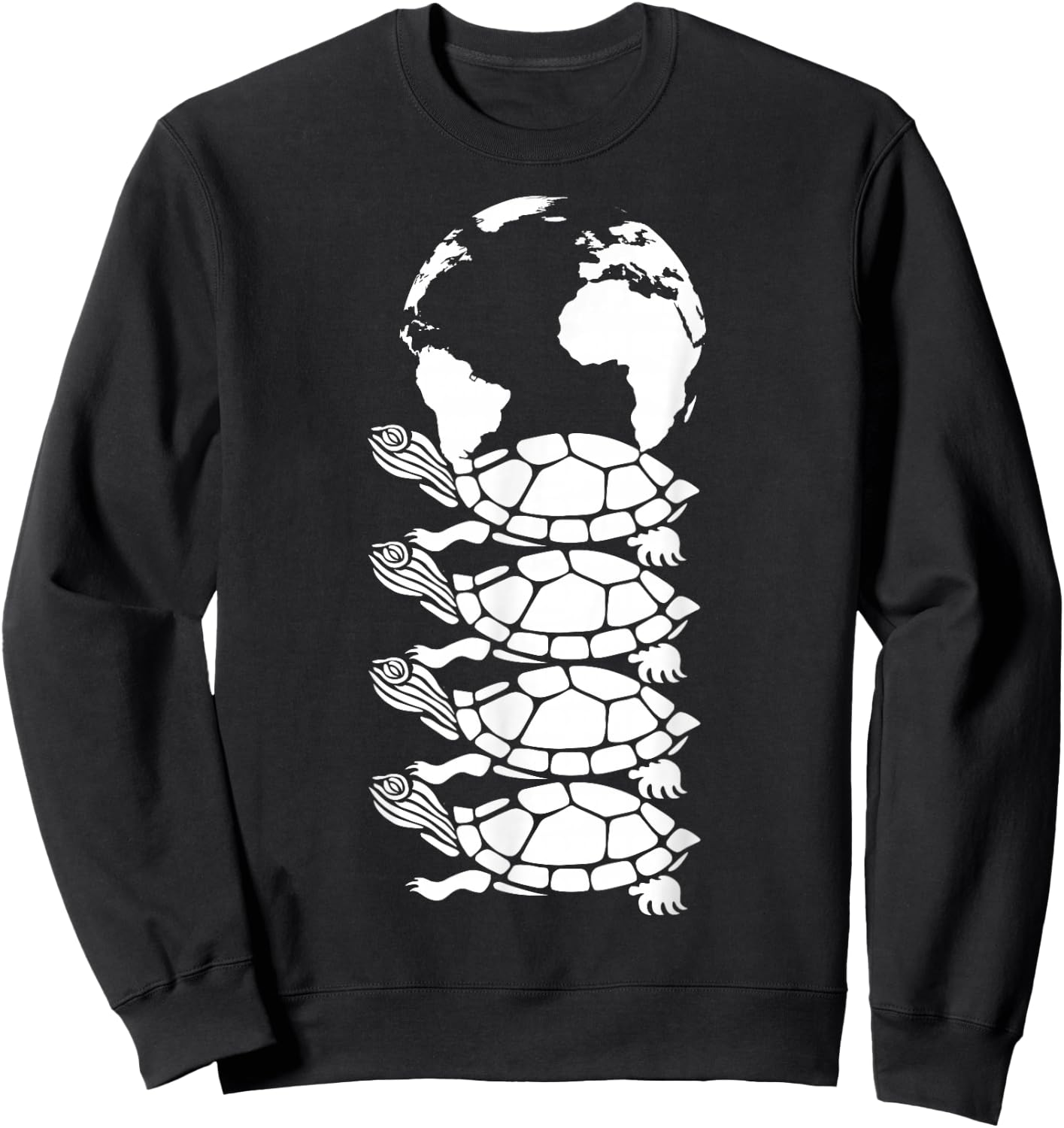 Outure Women's Turtles All the Way Down Black Cotton Sweatshirt - Sweatshirt | Black