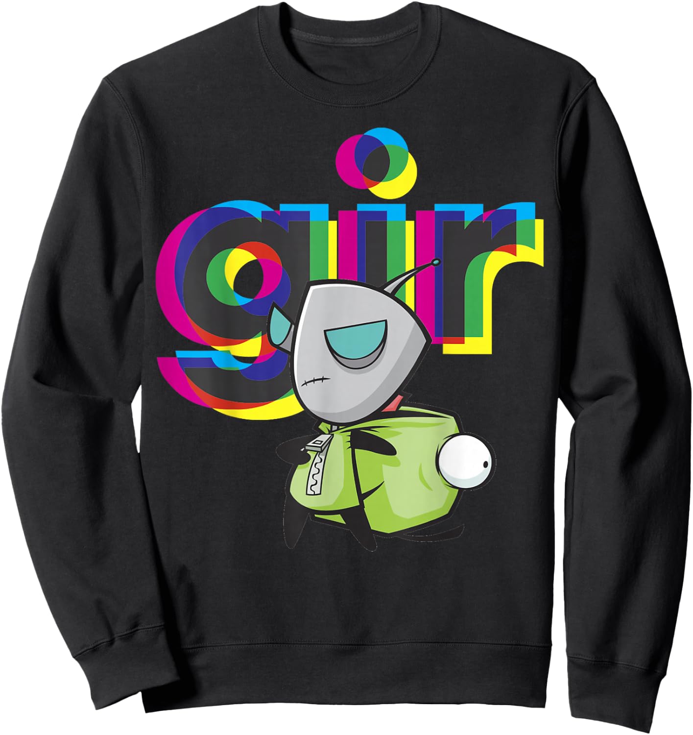 Invader Zim Gir Mask Off Colorful Power Stance Portrait Sweatshirt - Sweatshirt | Black