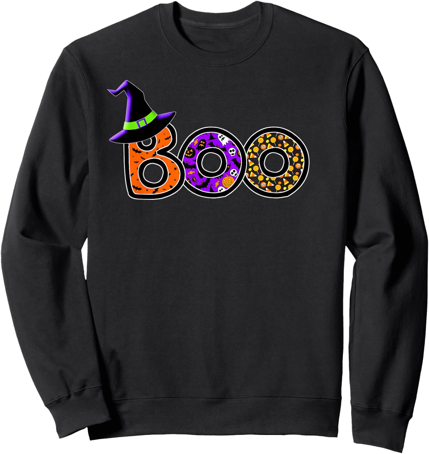 Halloween Trick Treat Boo Sweatshirt - Sweatshirt | Black