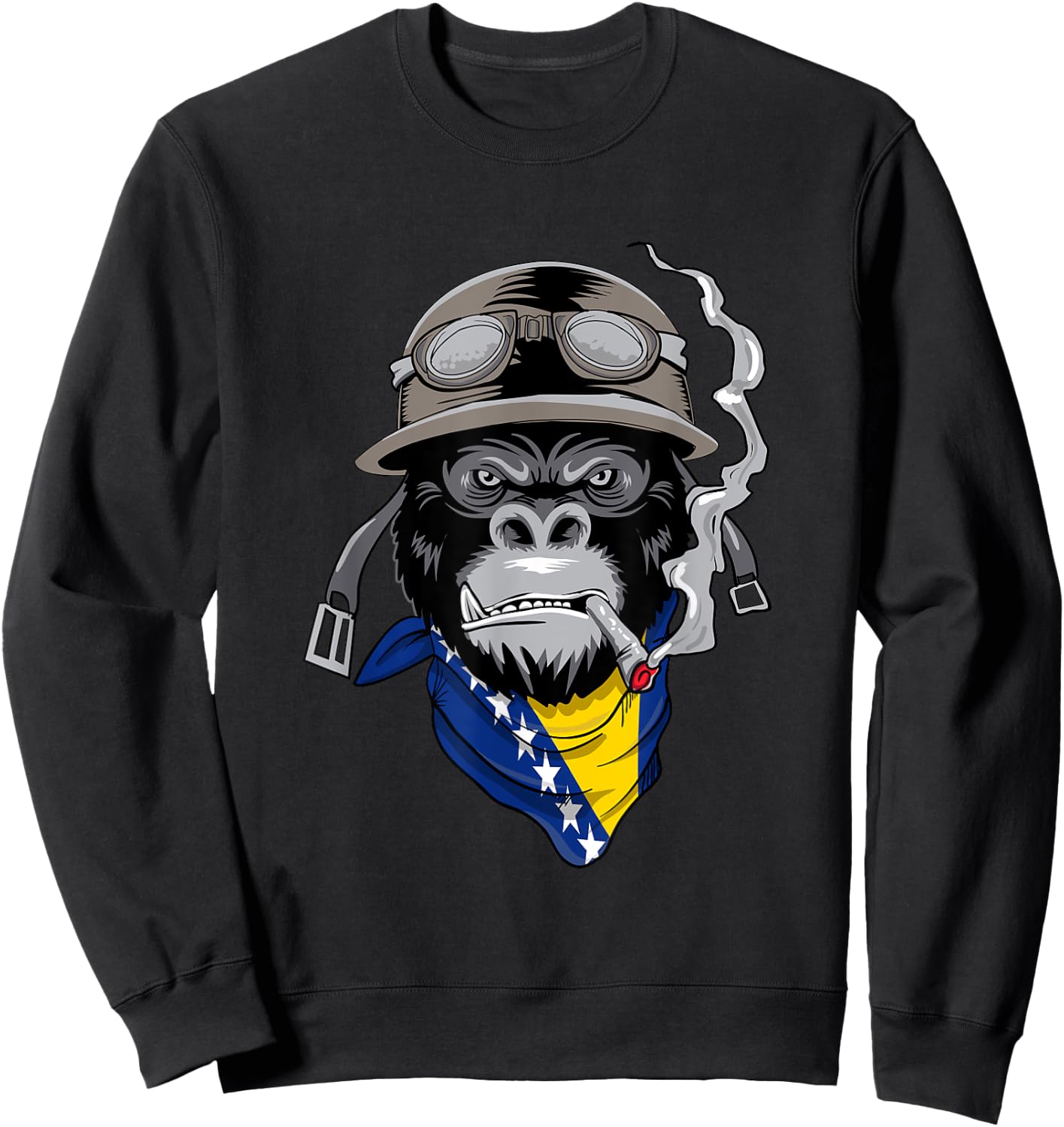 Bosnian and Herzegovinian Flag Biker Bosnia Herzegovina Sweatshirt - Sweatshirt | Black