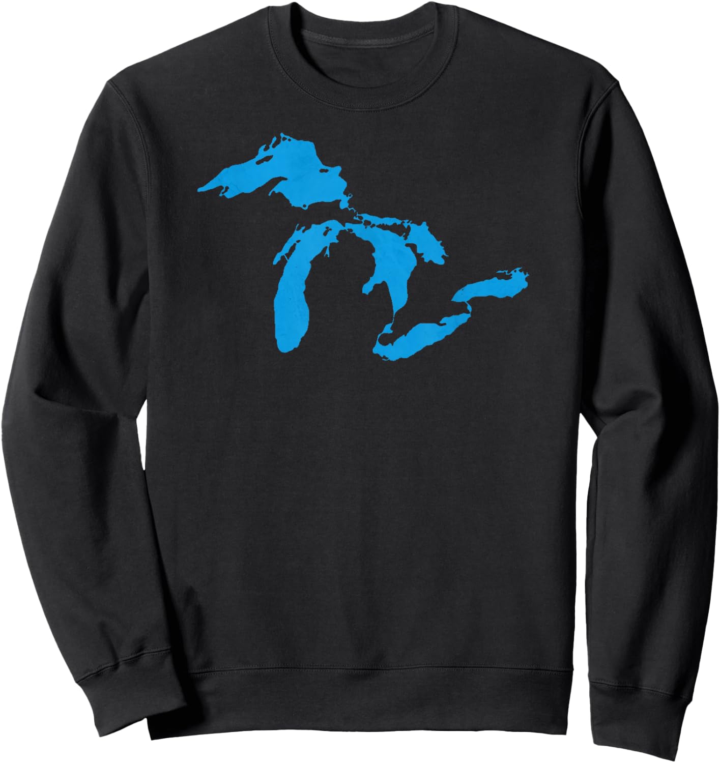 Five Great Lakes American Midwest Native Fresh Water Sweatshirt - Sweatshirt | Black