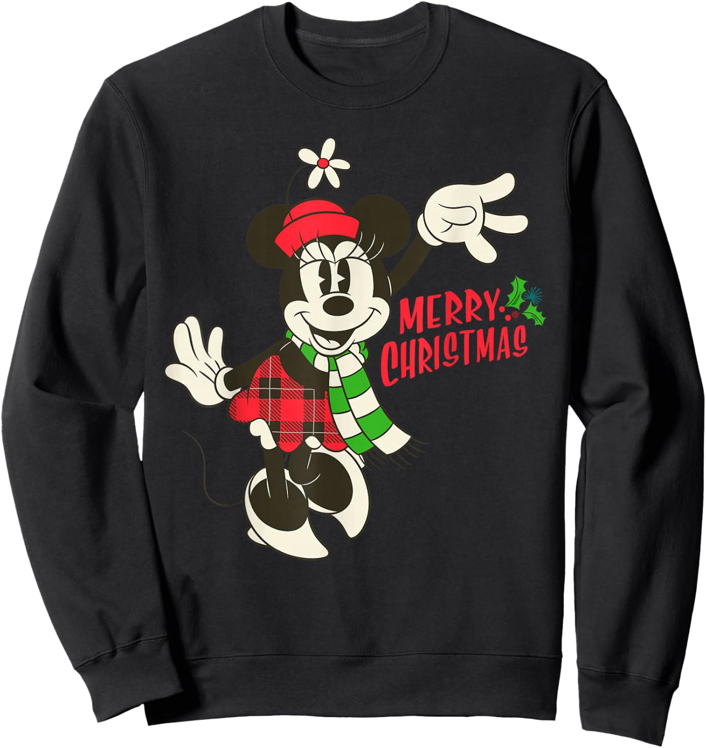 Disney Vintage Minnie Mouse Christmas Sweatshirt - Sweatshirt | Black