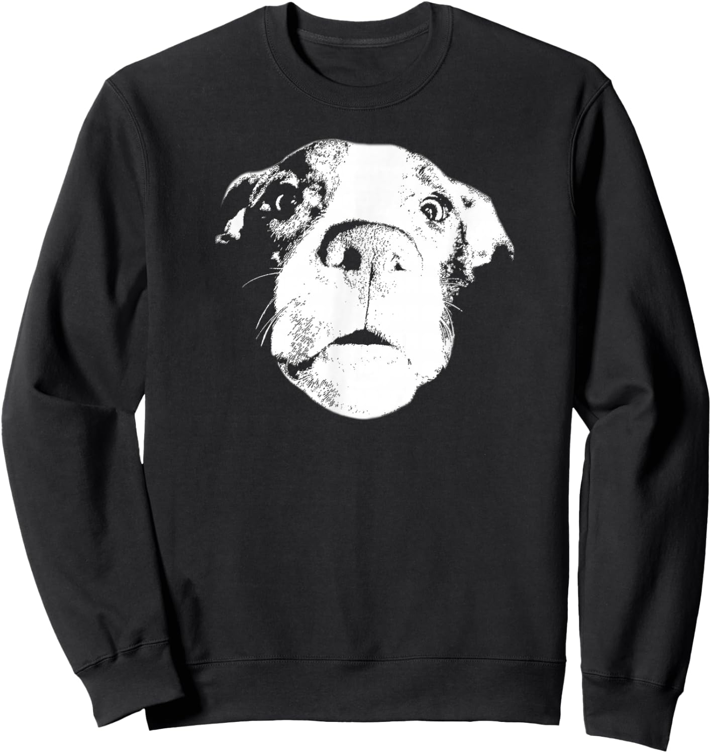 Funny Pitbull Bully Amstaff Face Pitbulls Dog Photorealism Sweatshirt - Sweatshirt | Black