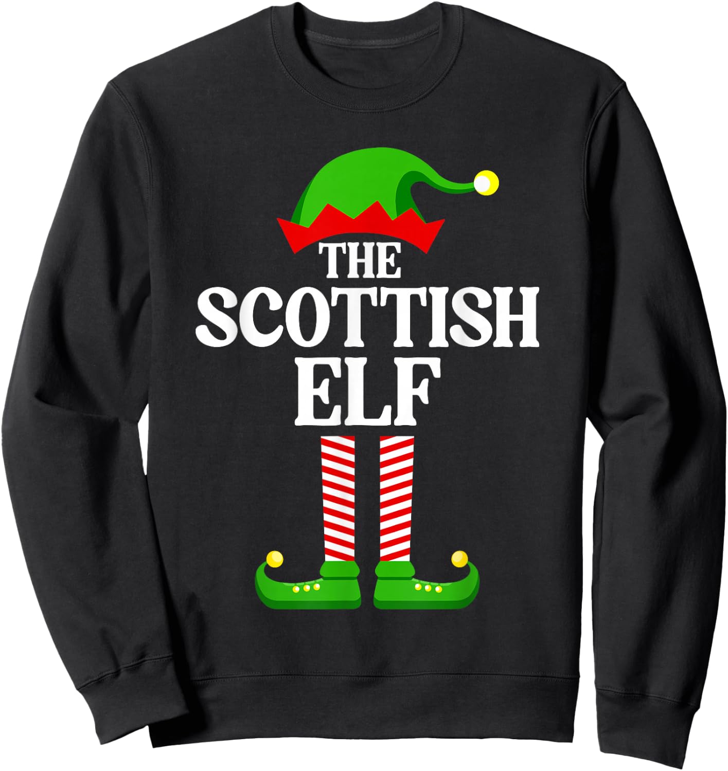 Scottish Elf Family Matching Group Funny Christmas Sweatshirt - Sweatshirt | Black