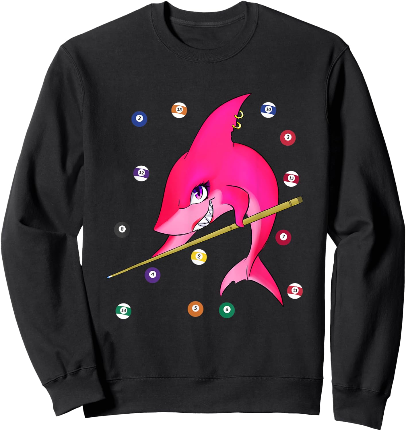 Funny Billiards pool shark female Sweatshirt - Sweatshirt | Black