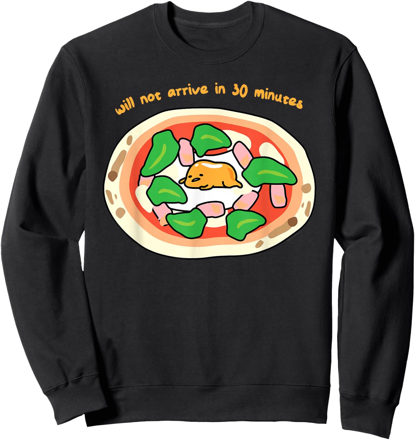 Gudetama the Lazy Egg Pizza Shirt Sweatshirt - Sweatshirt | Black