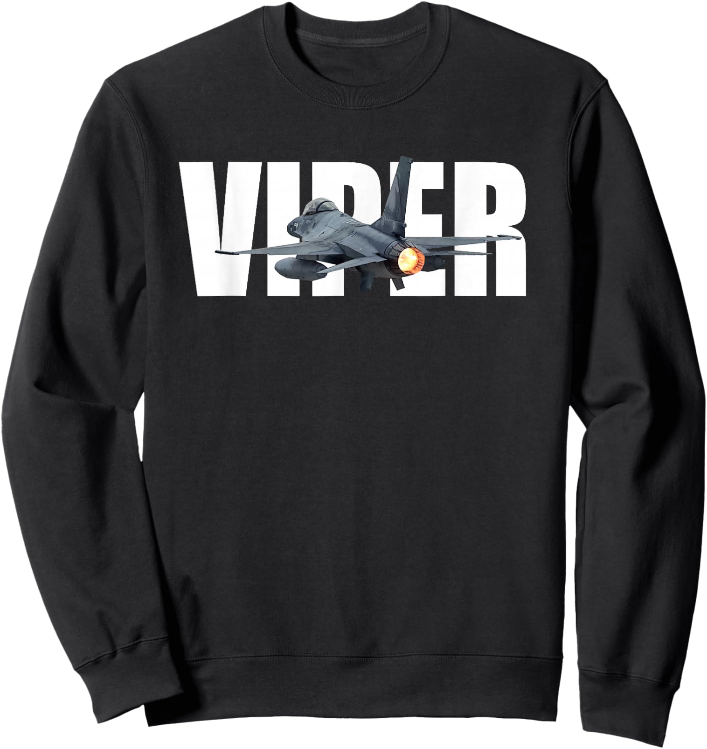F-16 F16 Fighting Falcon Jet Fighter Plane Viper Sweatshirt - Sweatshirt | Black