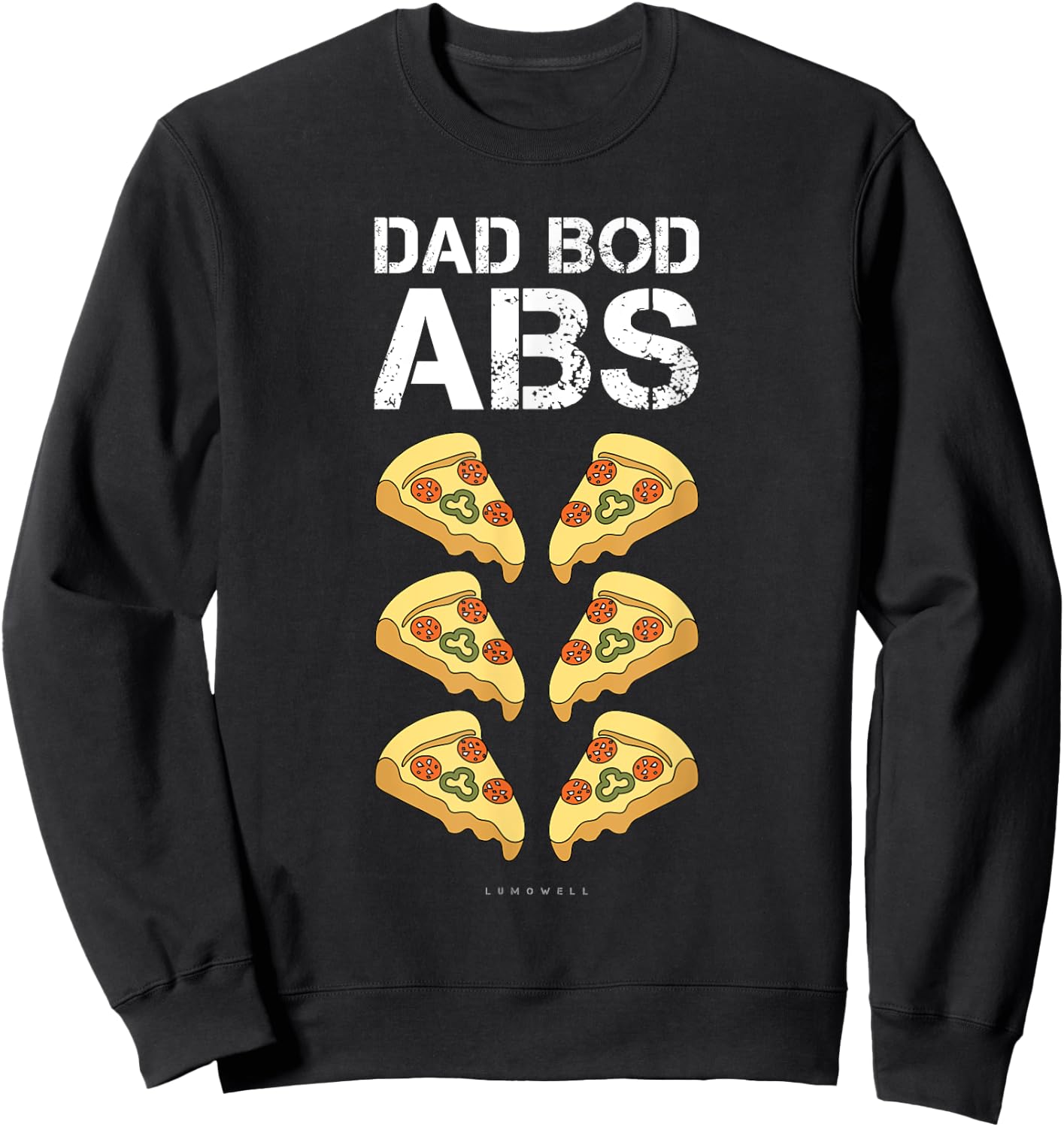 Dad Bod ABS . Funny Pizza Six Pack Daddy Gym Gift Sweatshirt - Sweatshirt | Black