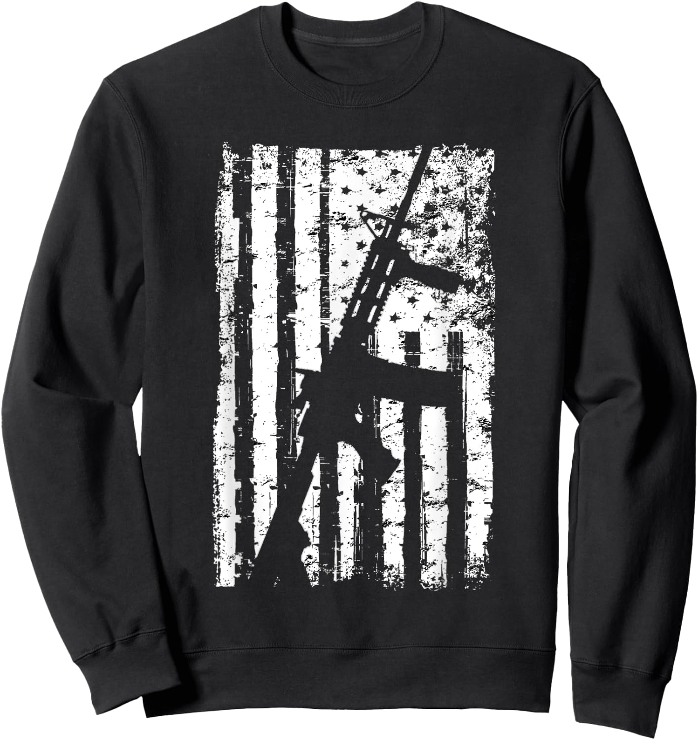 American Flag Eagle Military - AR15 American Flag Sweatshirt - Sweatshirt | Black