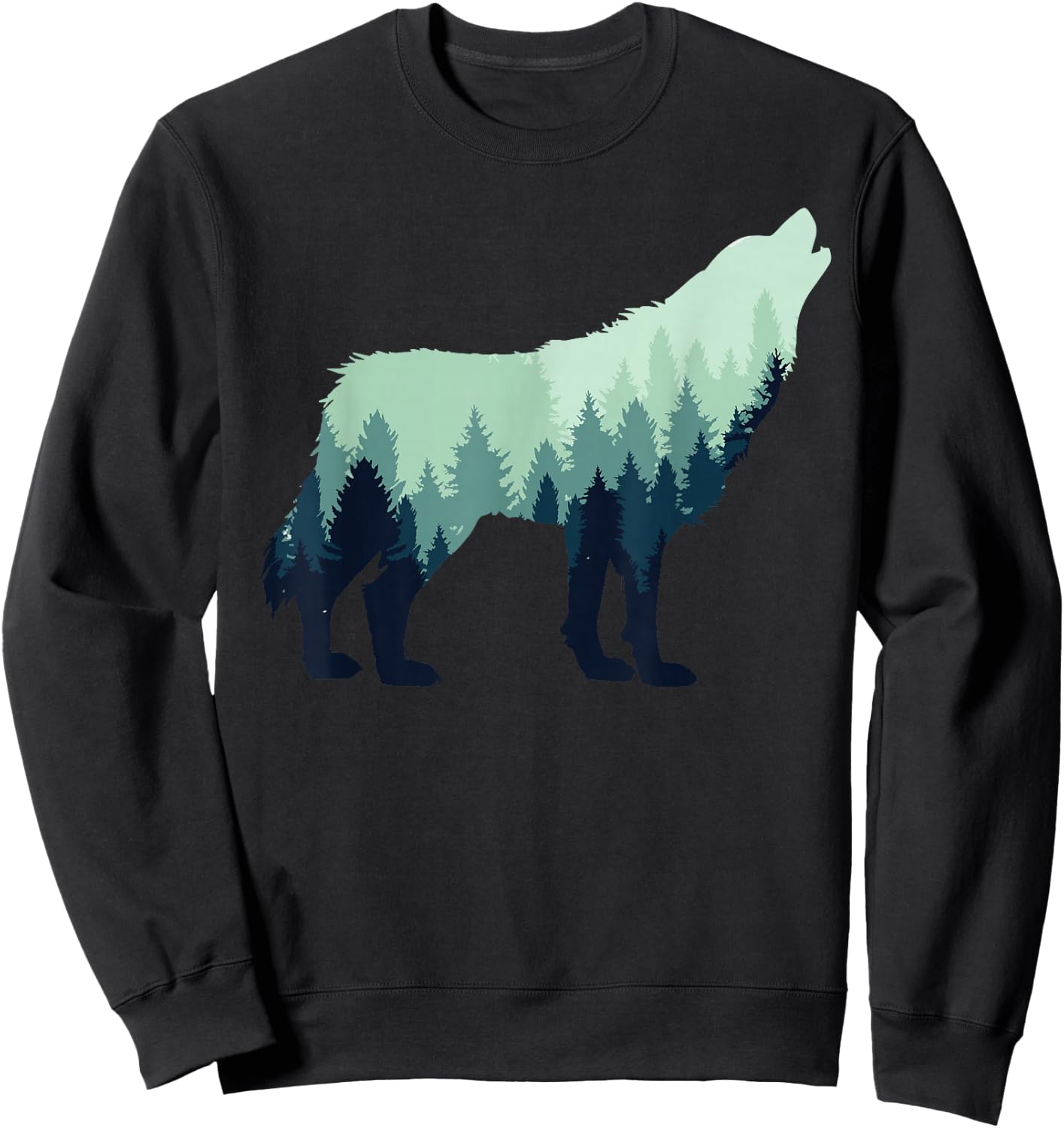 Wolf Nature Outdoor Forest Camping Hiking Gift Sweatshirt - Sweatshirt | Black