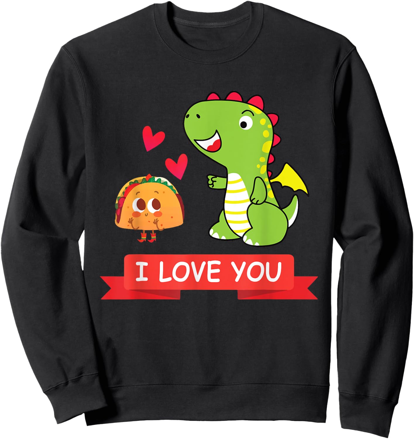 Dragon Taco Dragons Love Tacos Party Gift Sweatshirt - Sweatshirt | Black