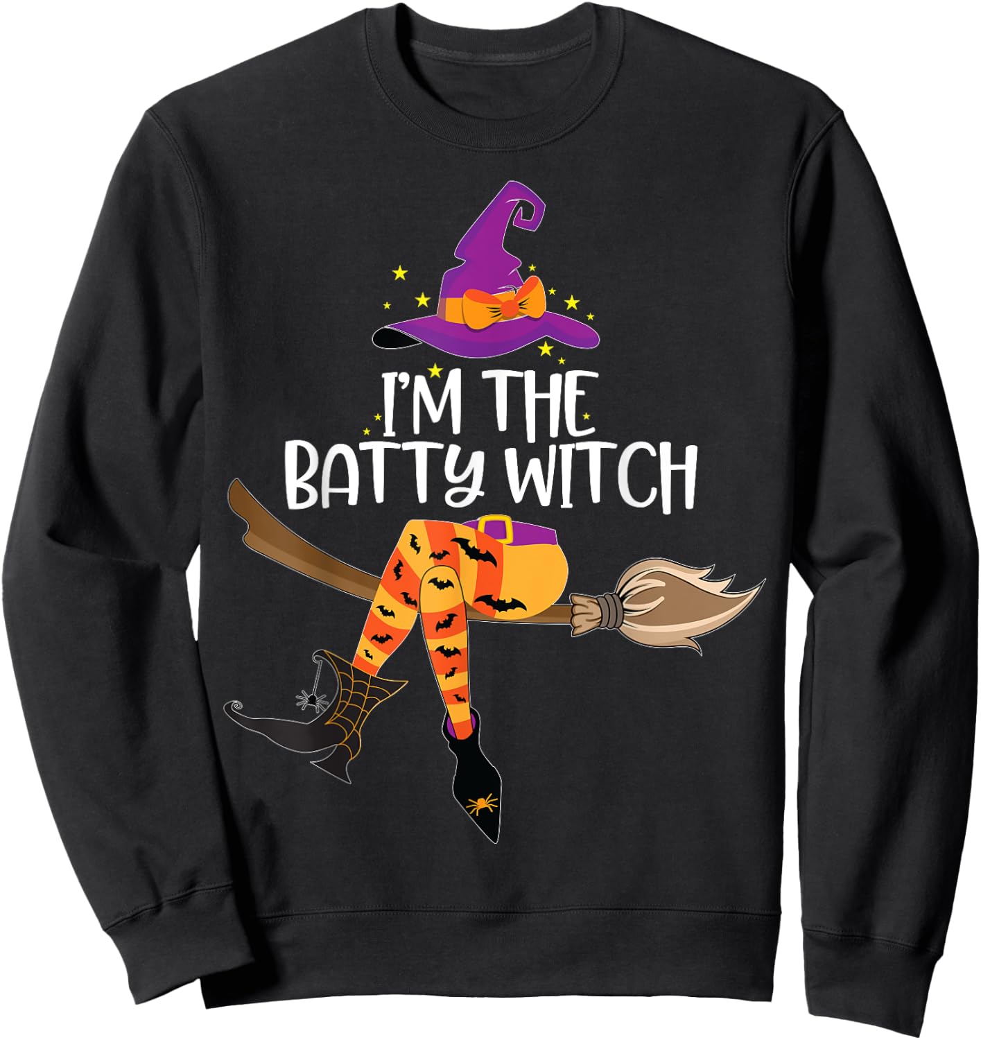 Im the Batty Witch Shirt Halloween Matching Group Costume Sweatshirt - Sweatshirt | Black