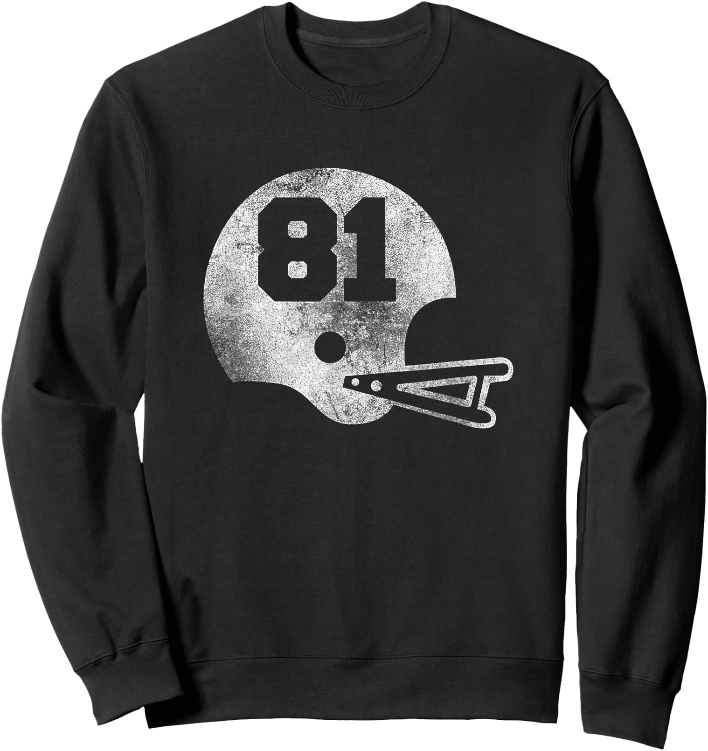 Vintage Football Jersey Number 81 Player Number Sweatshirt - Sweatshirt | Black