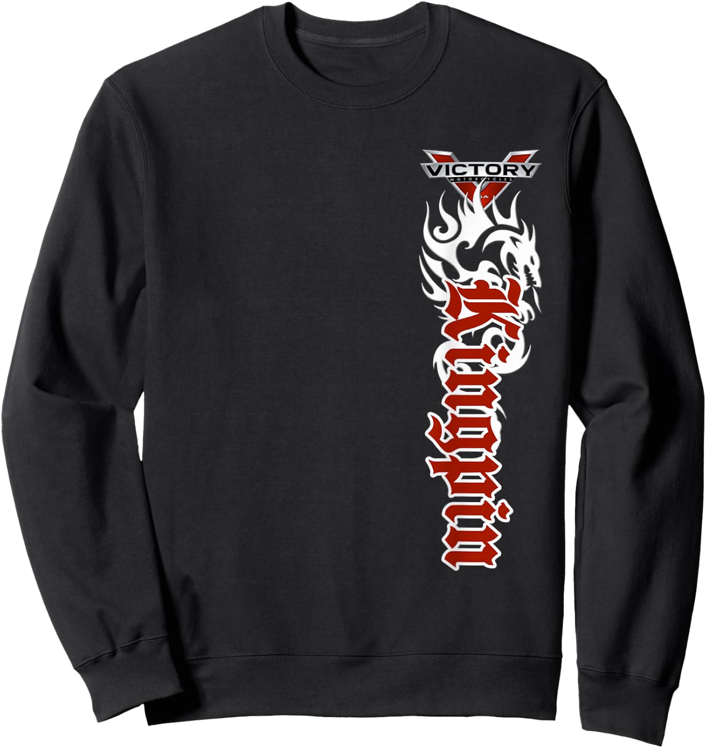 Drooling Bully Kustoms Kingpin Tribal Motorcycle - Men's Black Small Classic Fit Short Sleeve Cotton Polyester Sweatshirt - Sweatshirt | Black