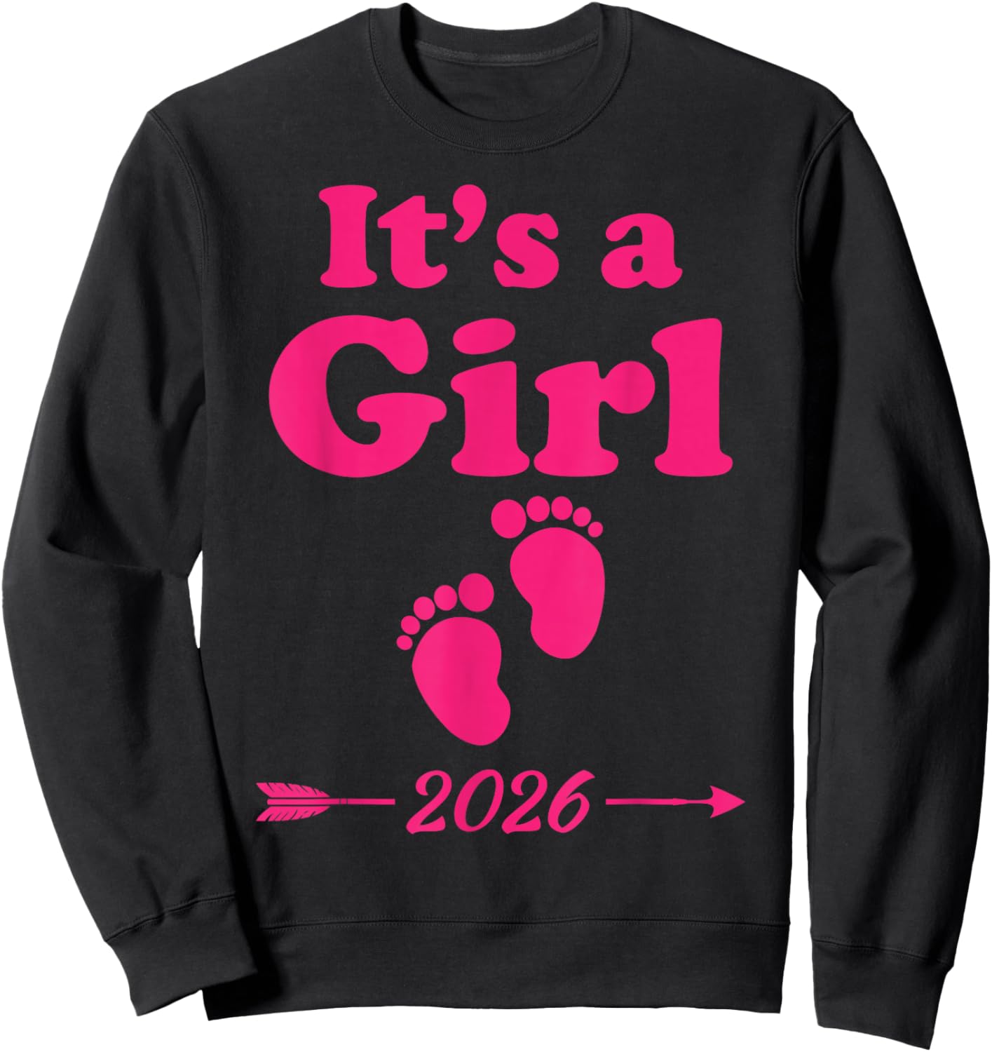 Team Girl It's A Girl Baby Announcement Gender Reveal 2026 Sweatshirt - Sweatshirt | Black