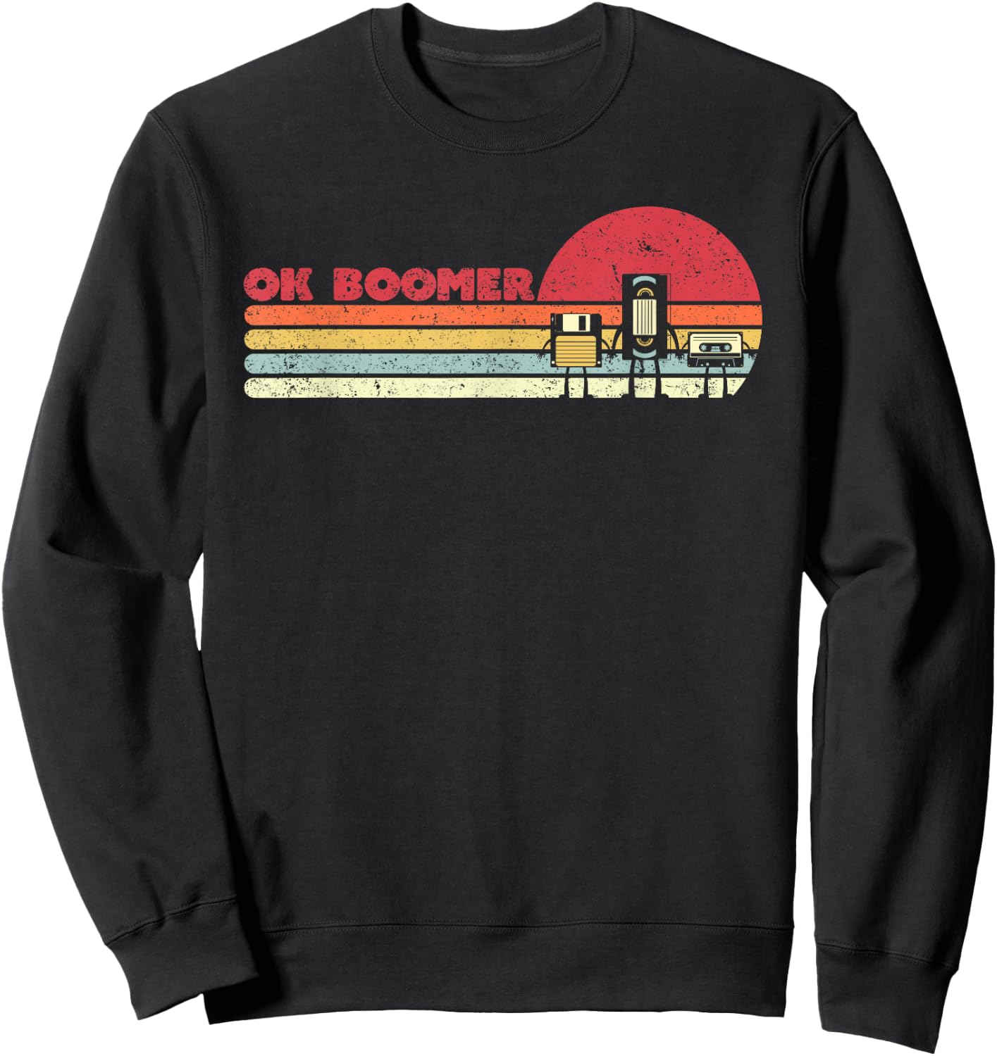 Ok Boomer Shirt Vintage Sweatshirt - Sweatshirt | Black