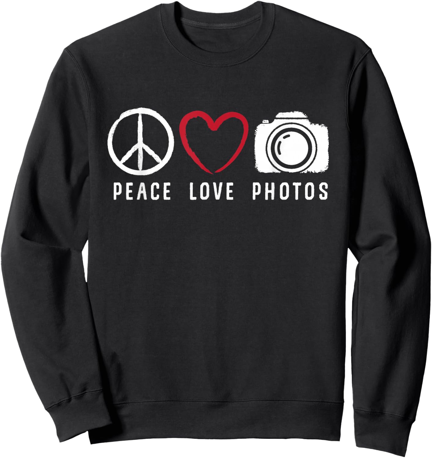 Photography Lover Peace Love Photos Camera Photographer Sweatshirt - Sweatshirt | Black