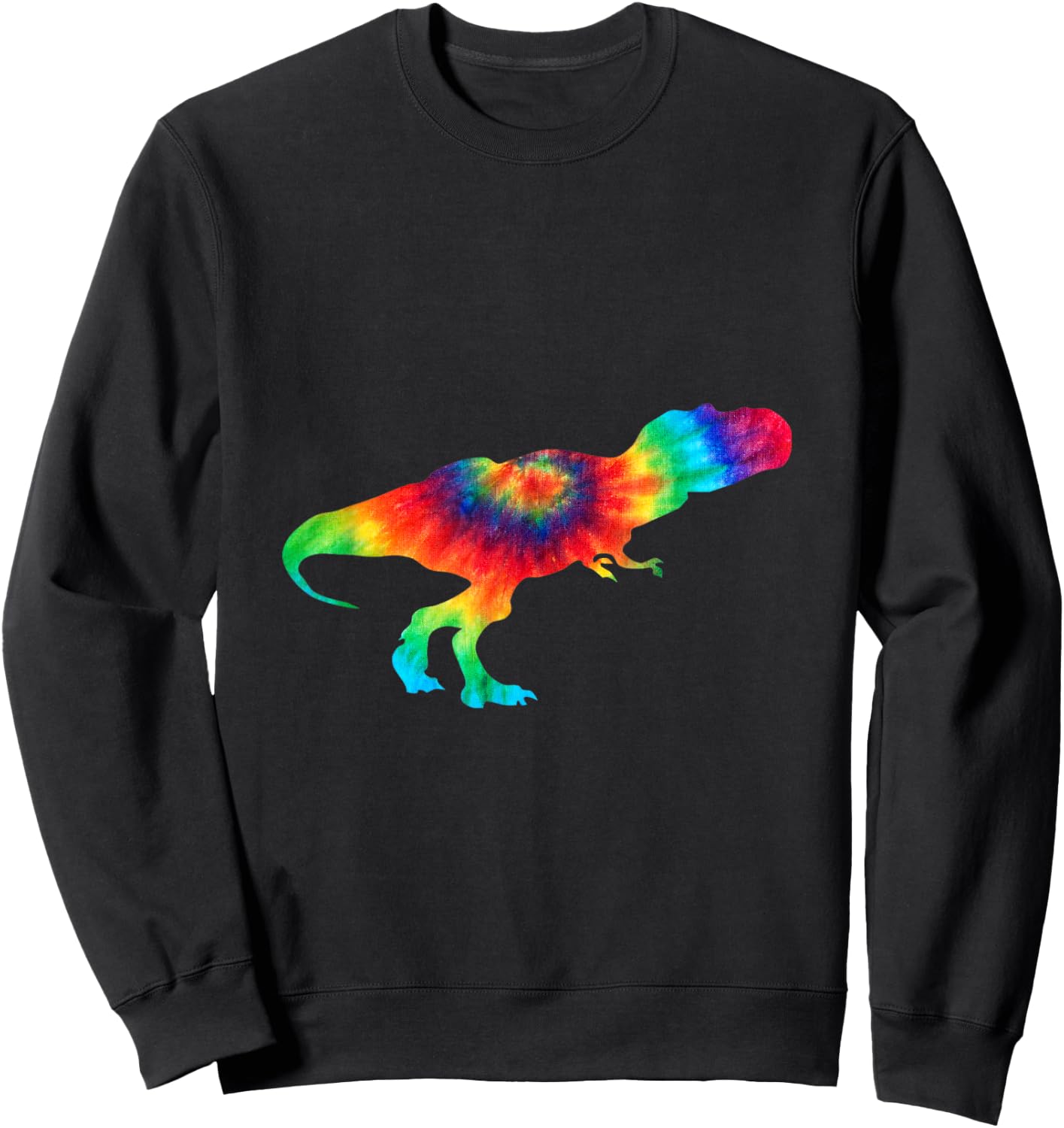 T-Rex Tie Dye Dinosaur Animals Prehistoric Tie Dyed T Shirt Sweatshirt - Sweatshirt | Black