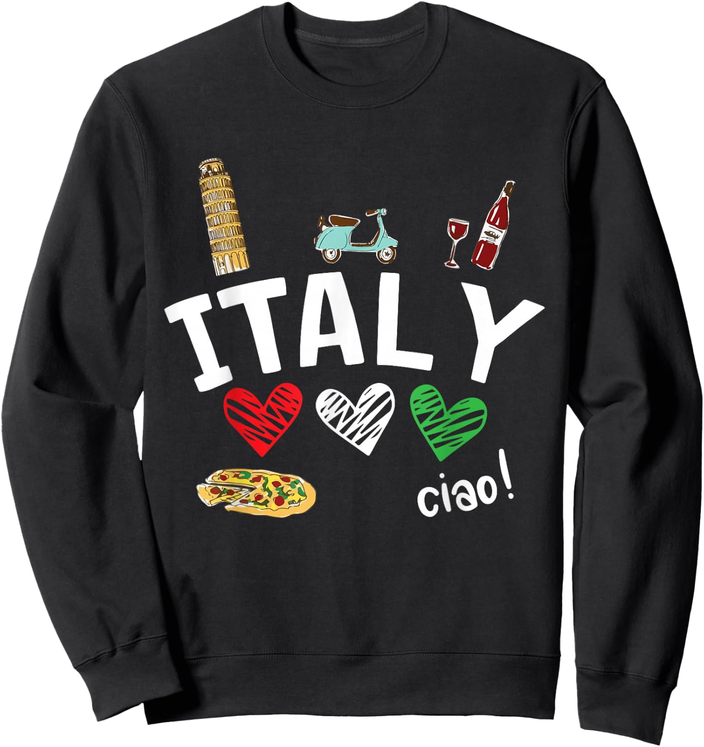 Love Italy and Everything Italian Culture Gift Sweatshirt - Sweatshirt | Black