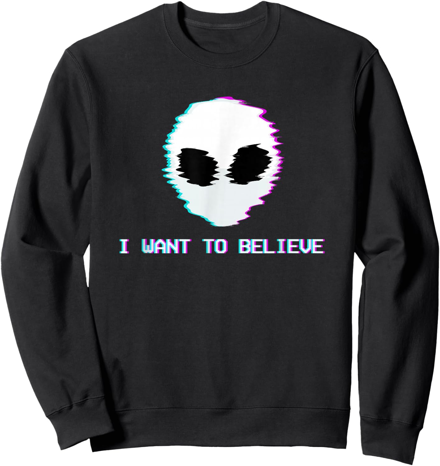 I Want to Believe Alien Pastel Aesthetic Sweatshirt - Sweatshirt | Black