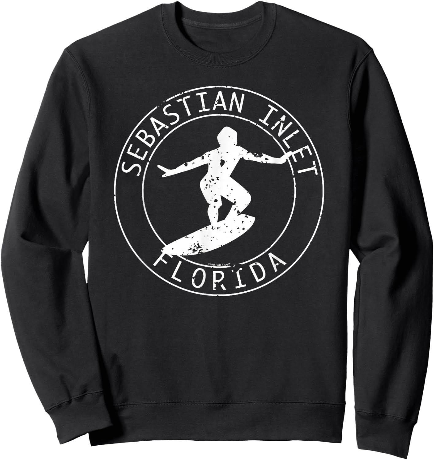 Sebastian Inlet Florida Vintage Surfer Sweatshirt - Sweatshirt | Black