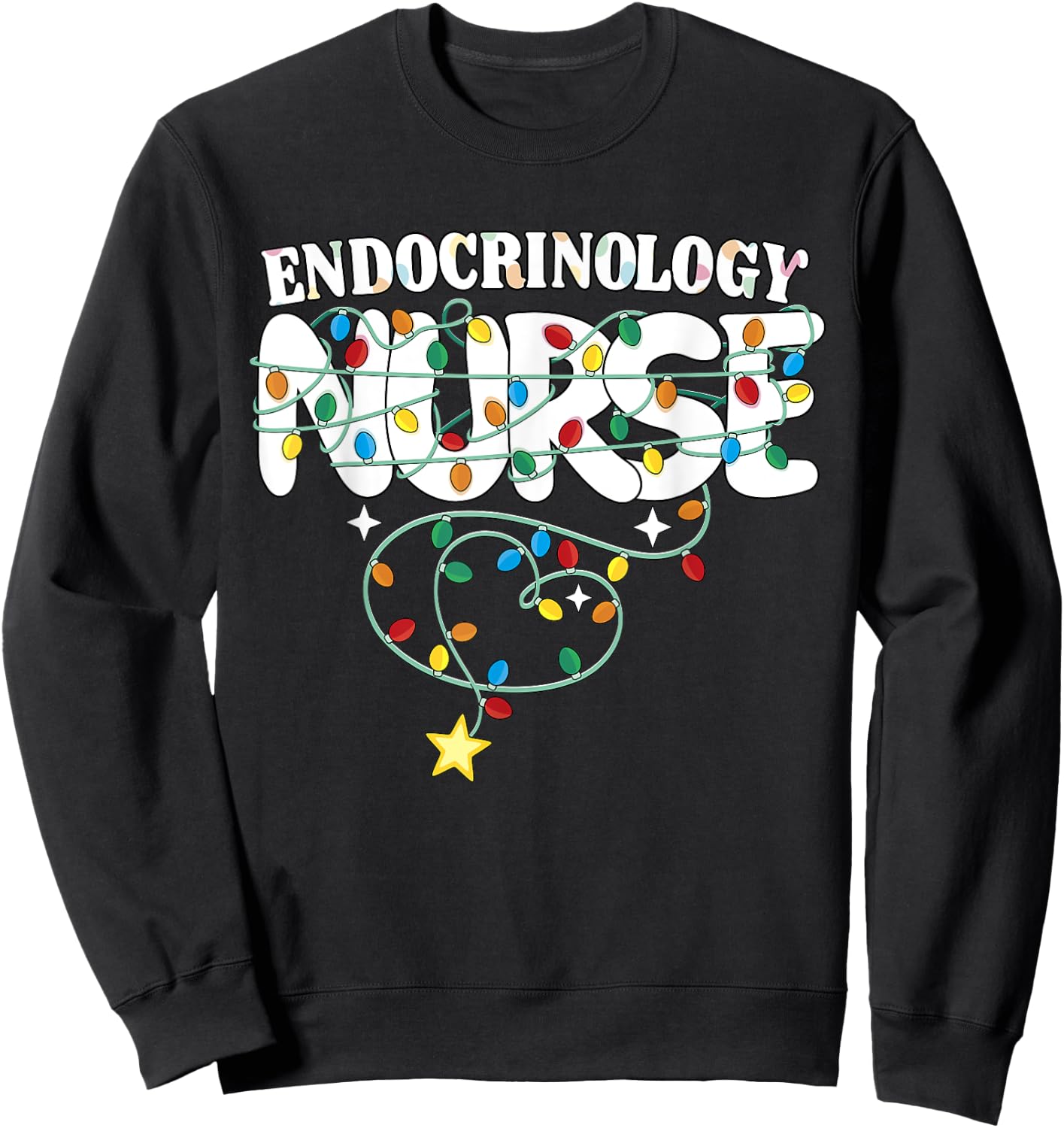 Endocrinology Nurse Christmas Endocrine Nursing NP RN Squad Sweatshirt - Sweatshirt | Black
