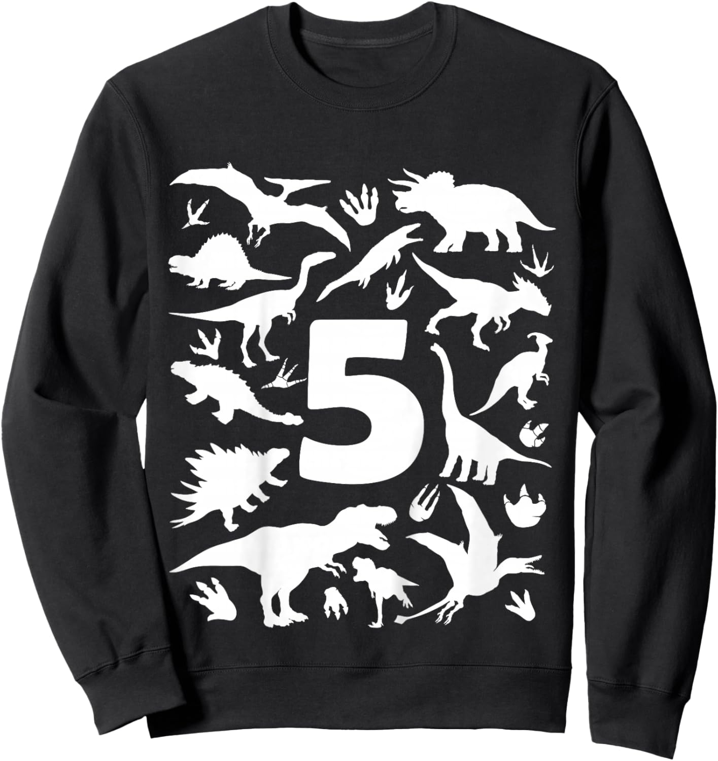 DINO 5 YEARS BOYS DINOSAUR 5th BIRTHDAY Sweatshirt - Sweatshirt | Black