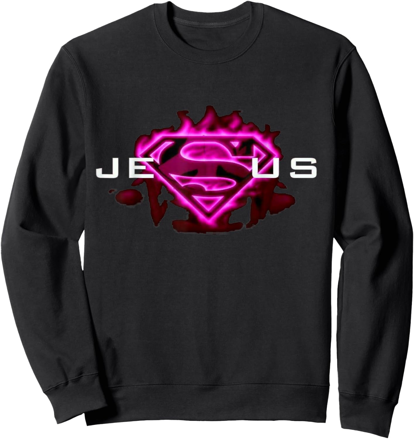 Jesus is my superhero, Christian love Sweatshirt - Sweatshirt | Black
