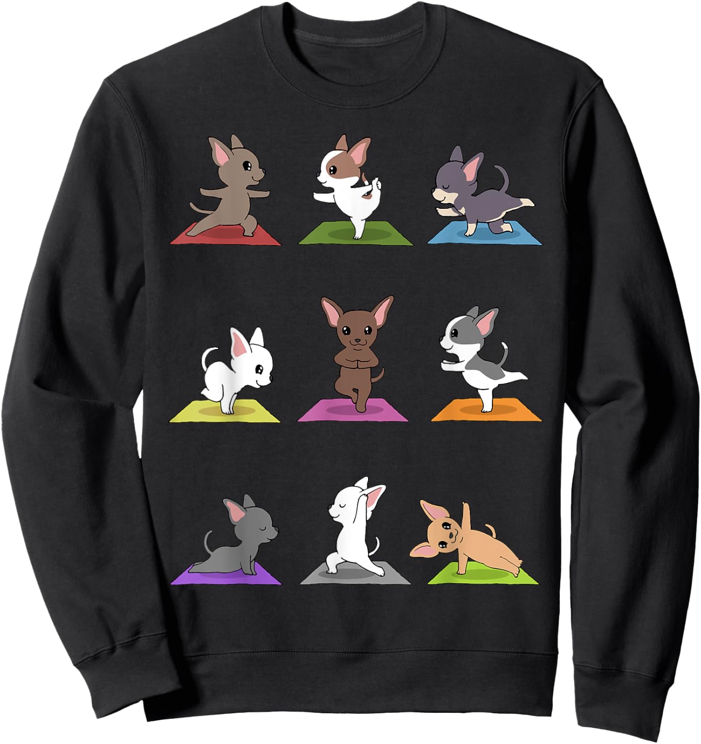Chihuahua Yoga for a Yoga Workout Fan Sweatshirt - Sweatshirt | Black