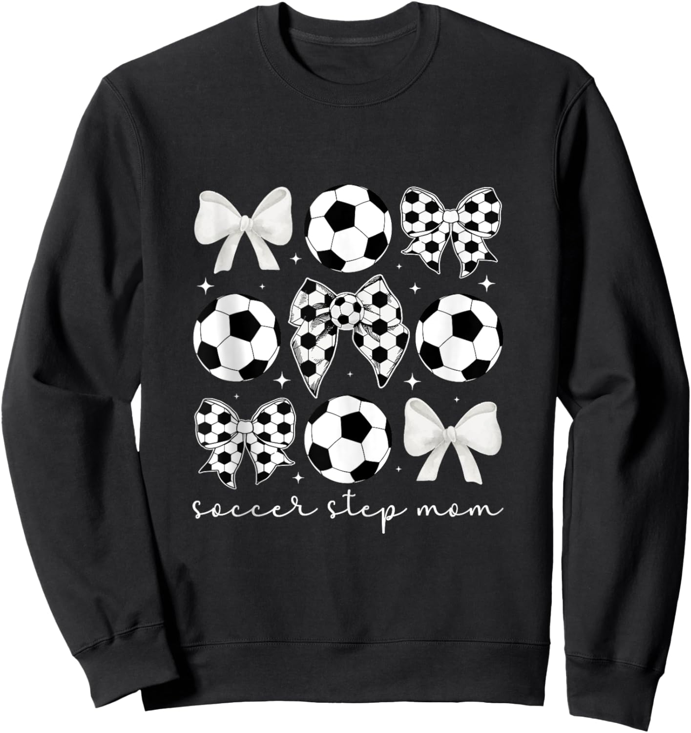 Soccer Step-Mom Of A Soccer Player Stepmother Coquette Sweatshirt - Sweatshirt | Black