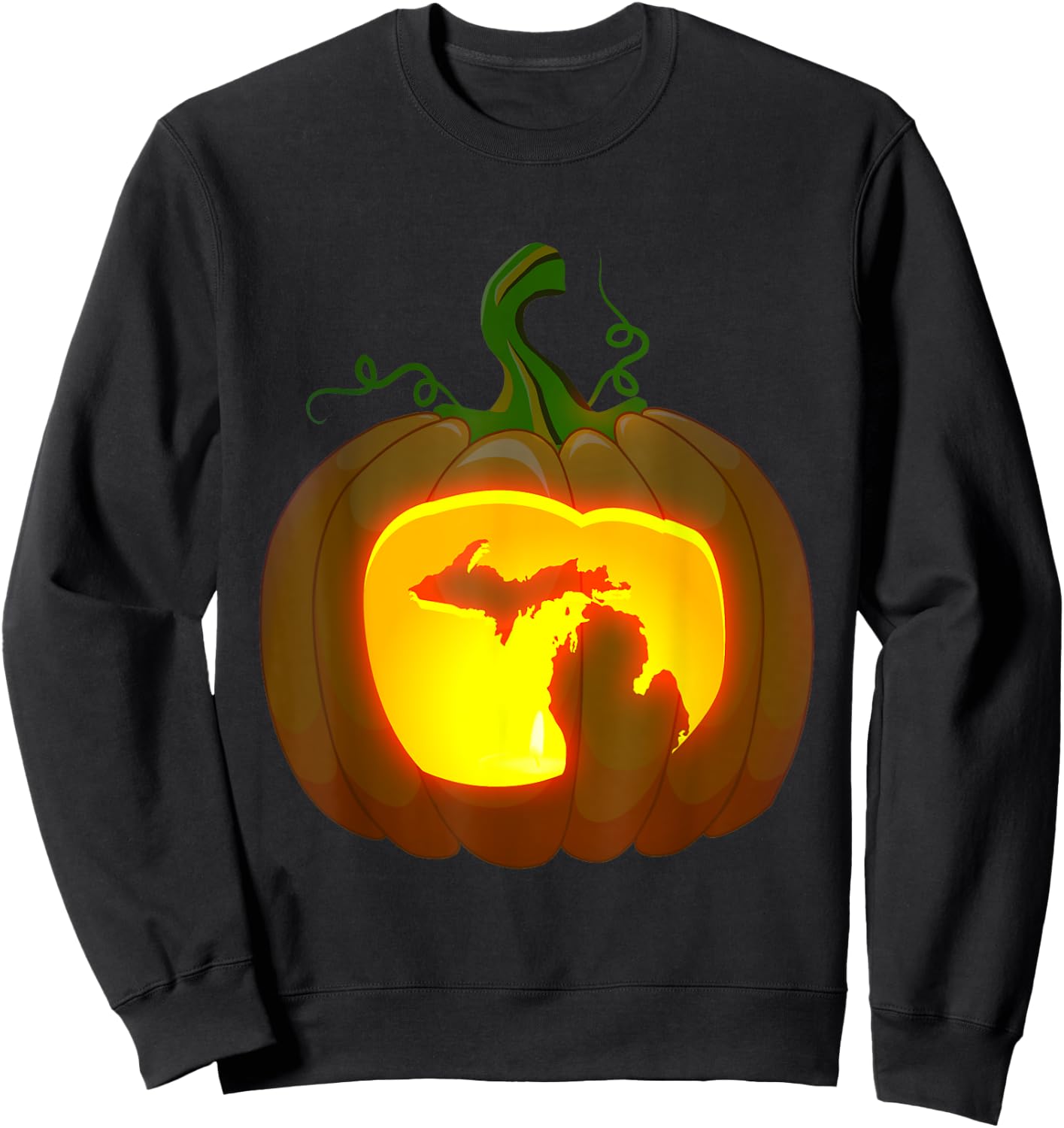 Michigan Halloween Pumpkin Shirt Sweatshirt - Sweatshirt | Black