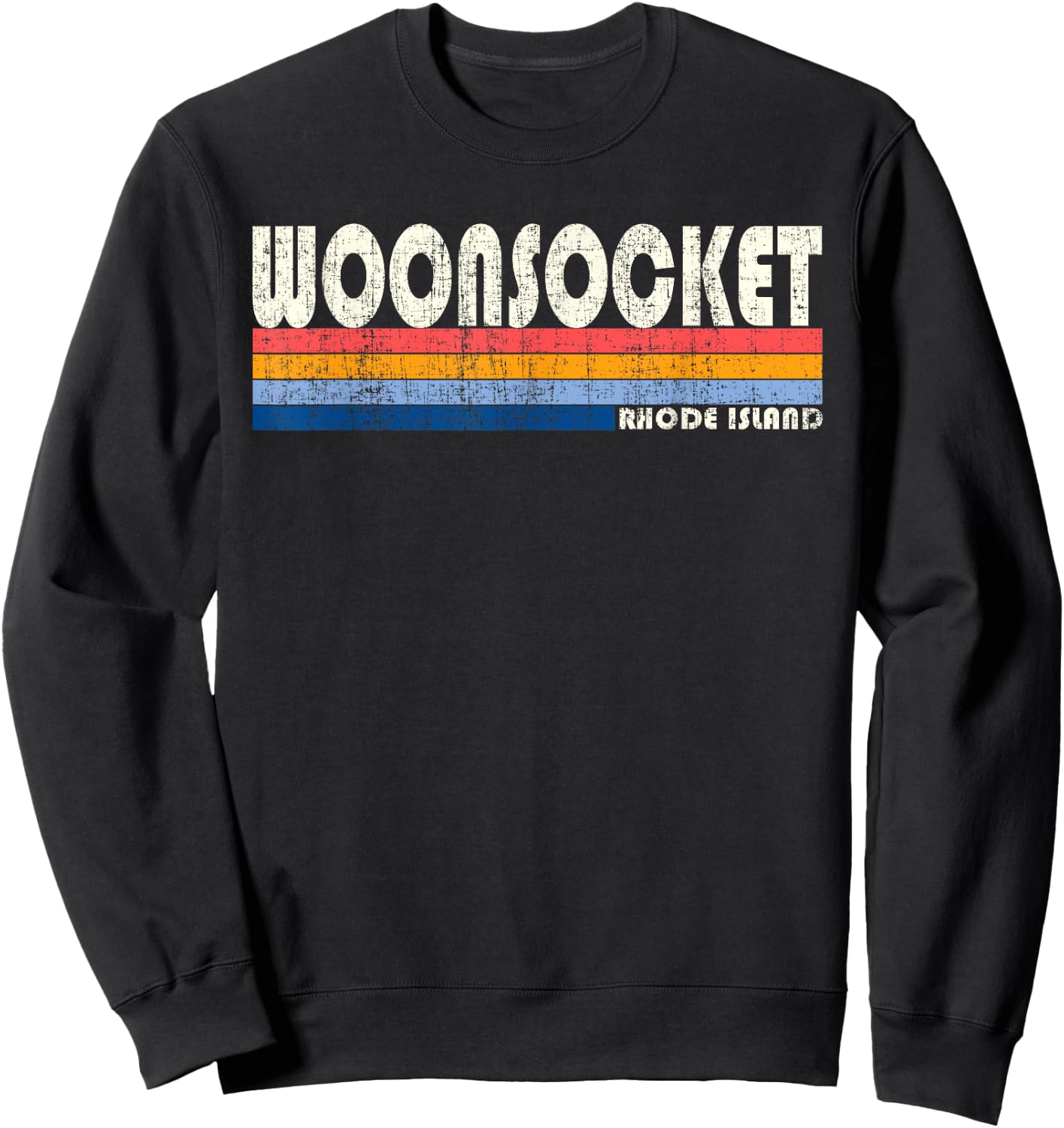 Vintage 70s 80s Style Woonsocket RI Sweatshirt - Sweatshirt | Black