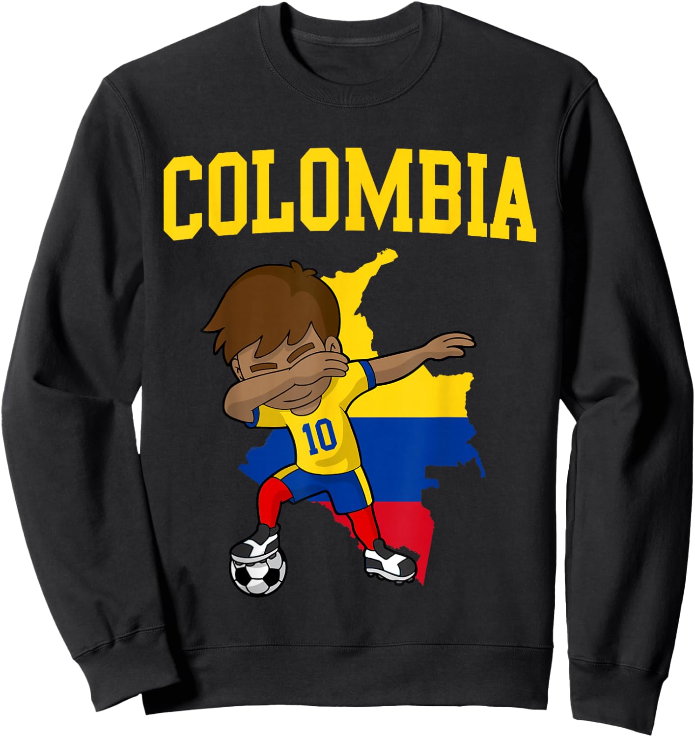 Colombia Soccer Colombian Football Dabbing Sweatshirt - Sweatshirt | Black