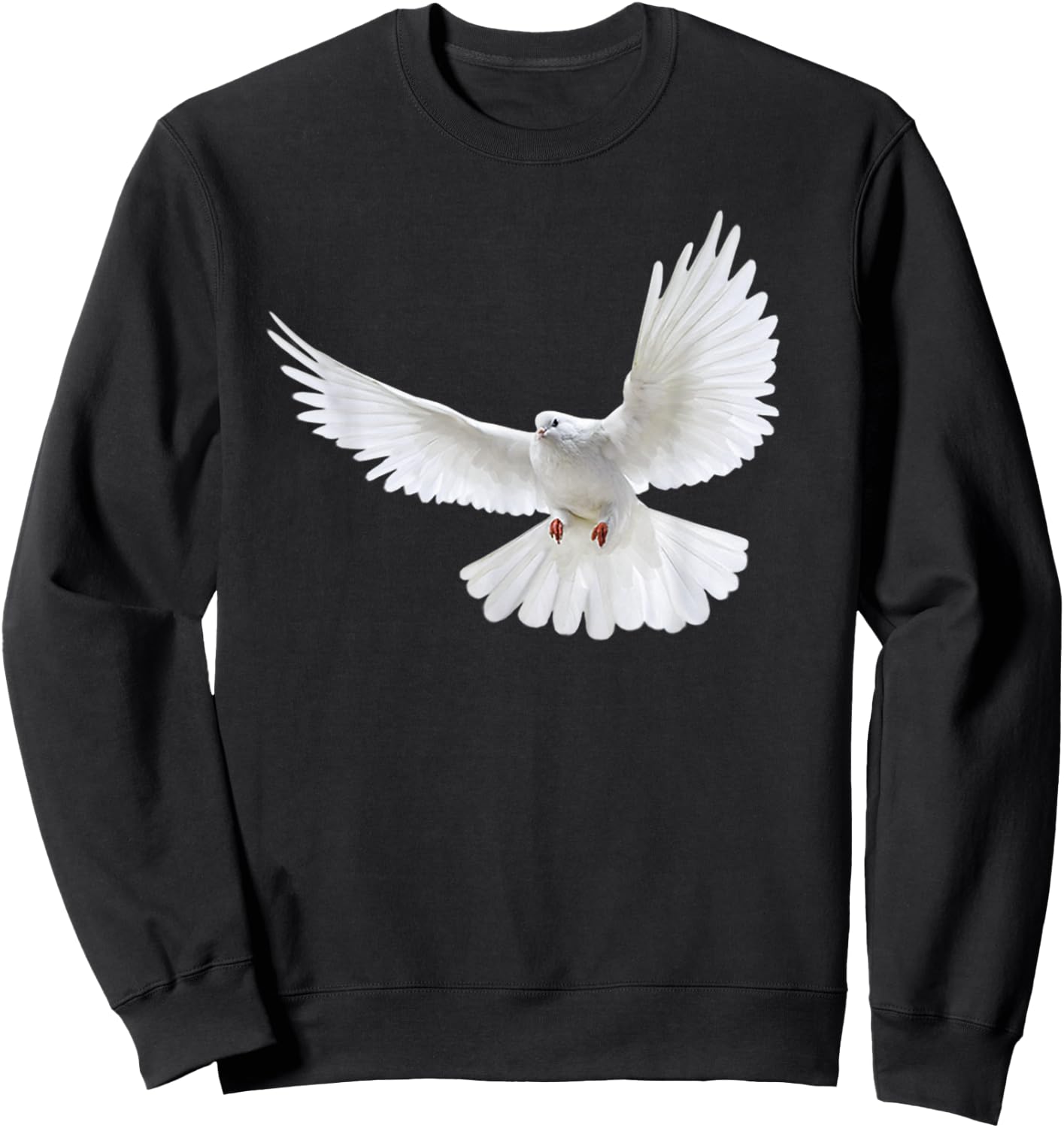 Beautiful Flying Peaceful White Dove Photo Portrait Sweatshirt - Sweatshirt | Black