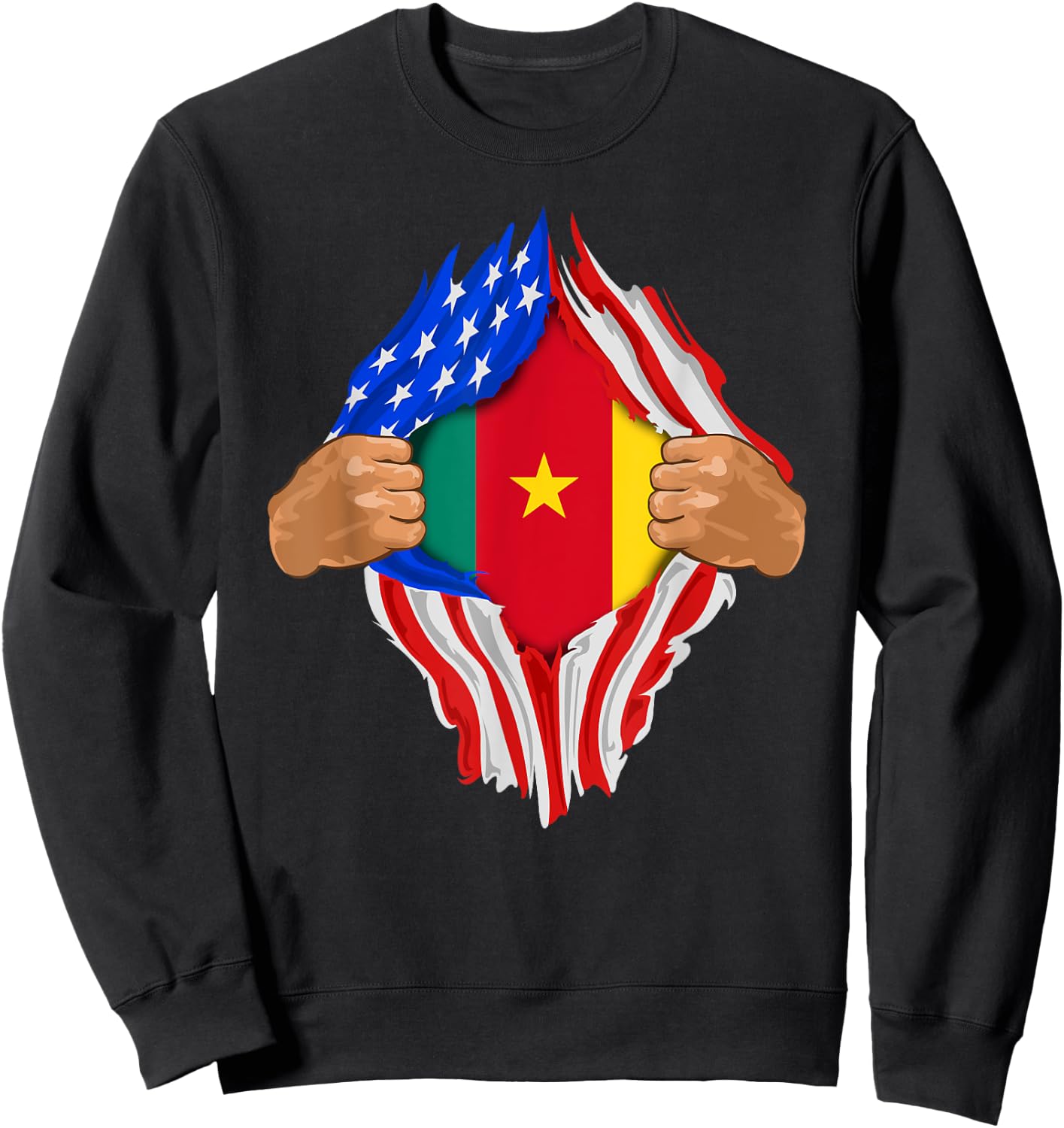 Cameroonian Blood Inside Me | Cameroon Flag Gift Sweatshirt - Sweatshirt | Black