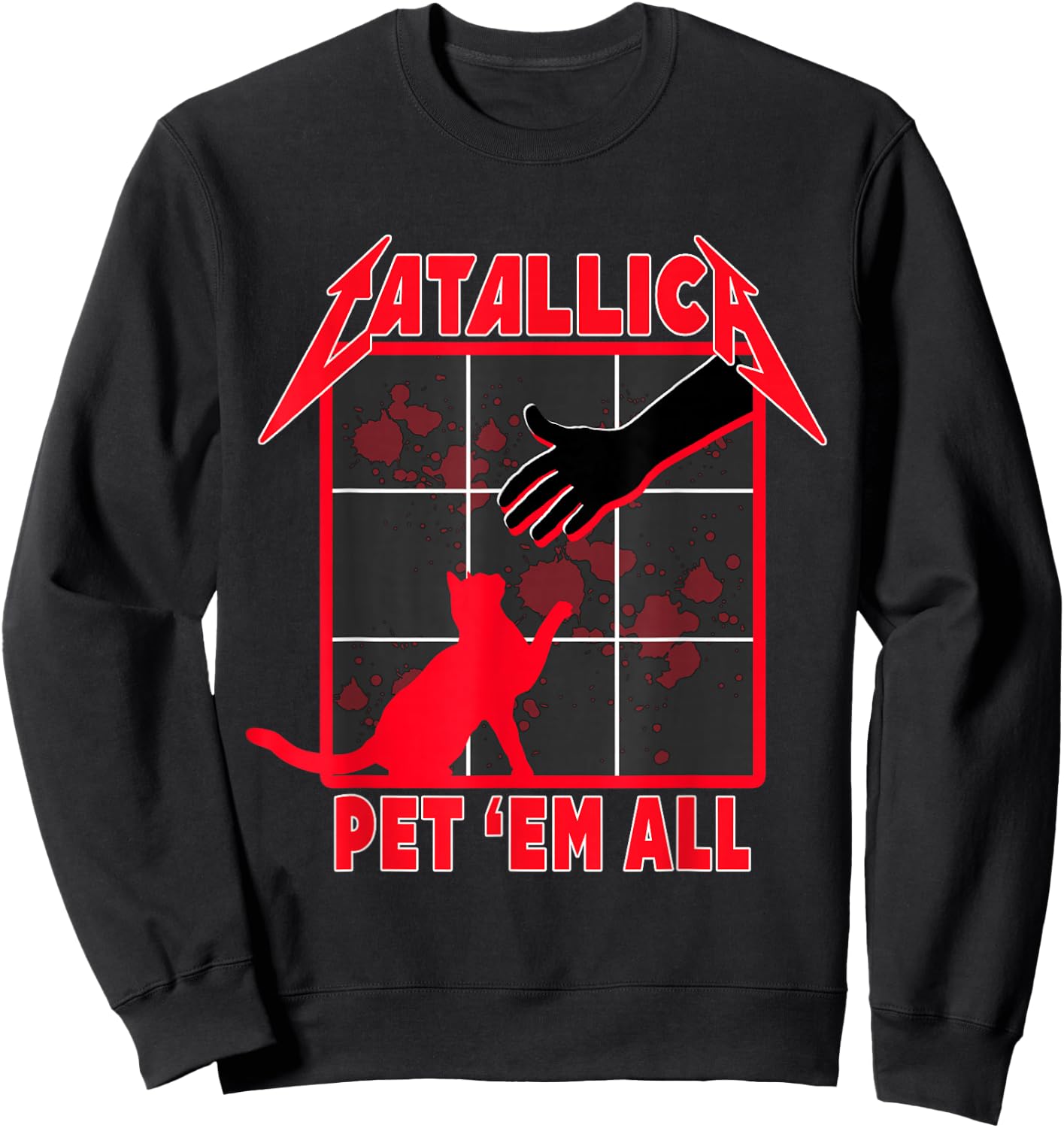 Catallica - Pet 'Em All funny cat Sweatshirt - Sweatshirt | Black