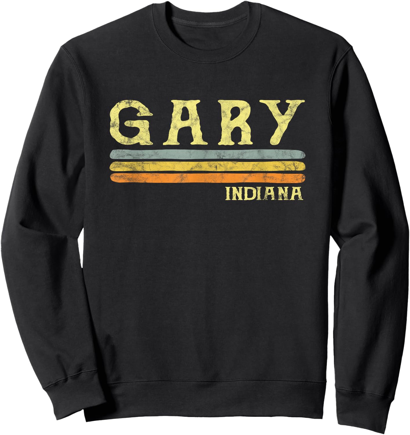 Vintage Gary Indiana IN Gift Love Souvenir Sweatshirt - Sweatshirt | Black
