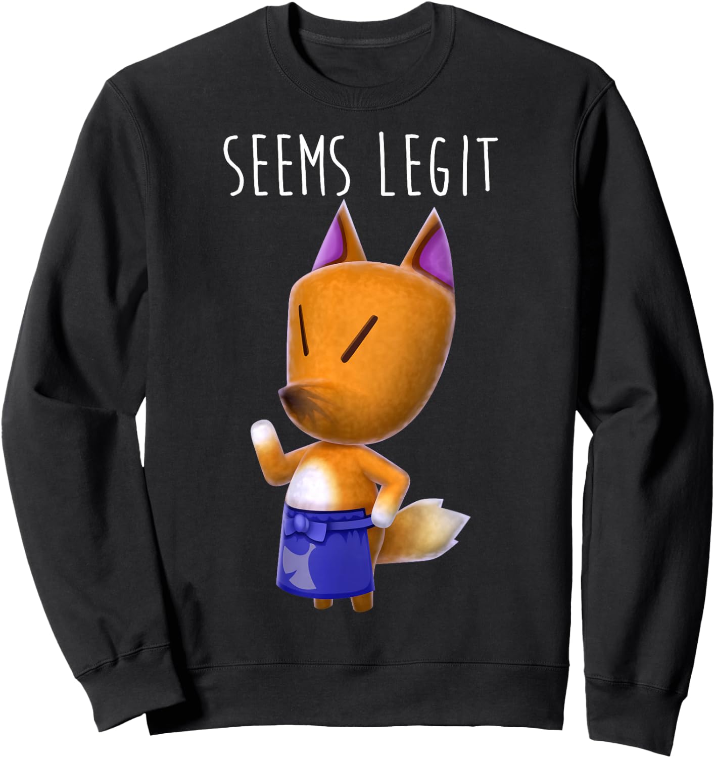Animal Crossing Redd The Fox Seems Legit Sweatshirt - Sweatshirt | Black